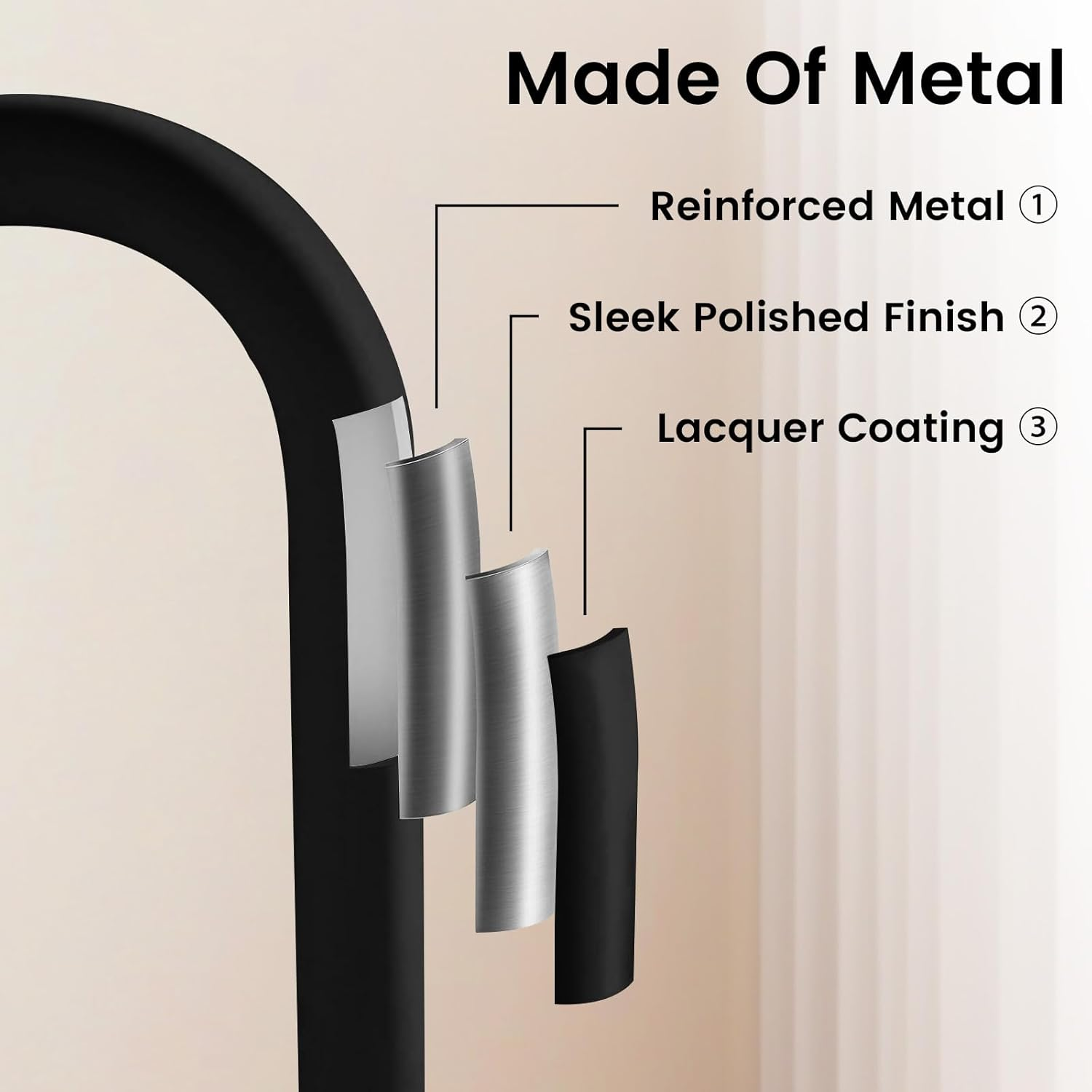 DAWNTREES Black 3 Tier Plastic Basket Trolley with Wheels, Multifunctional Metal Kitchen Storage Trolley, Mobile Storage Rack, Suitable for Office, Home, Kitchen, Garden image number 1