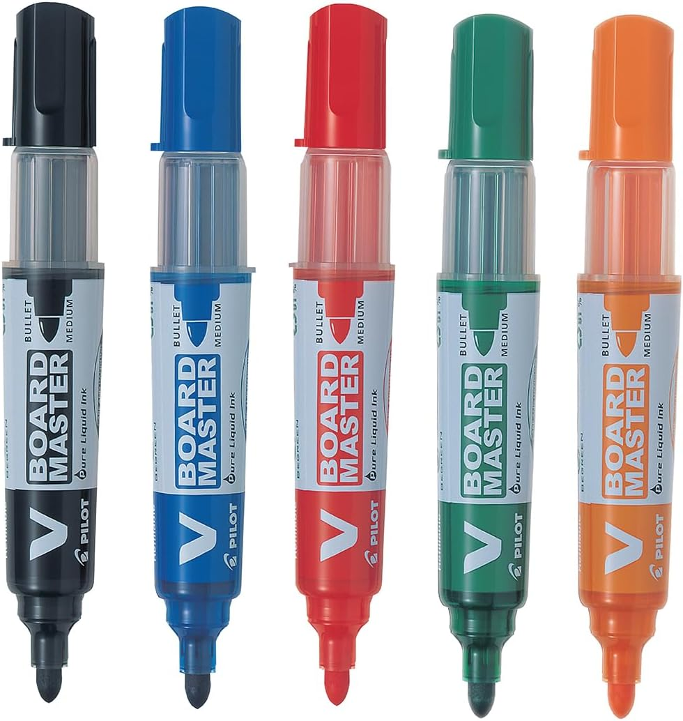 Pilot Begreen V Board Master Whiteboard Marker 5-Pieces Set with Magnetic Holder image number 2