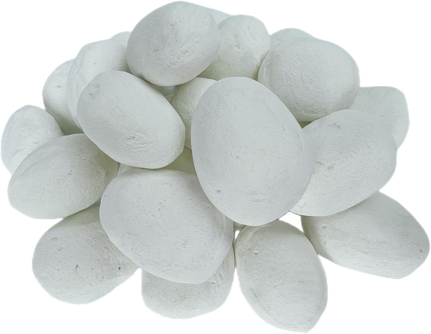 Gas Logs Ceramic Pebbles,24Pcs White Gas Fireplace Logs,Inside Fireplace Accessories,Ceramic Wood Logs for Gas Logs,Propane Fire Pit image number 2