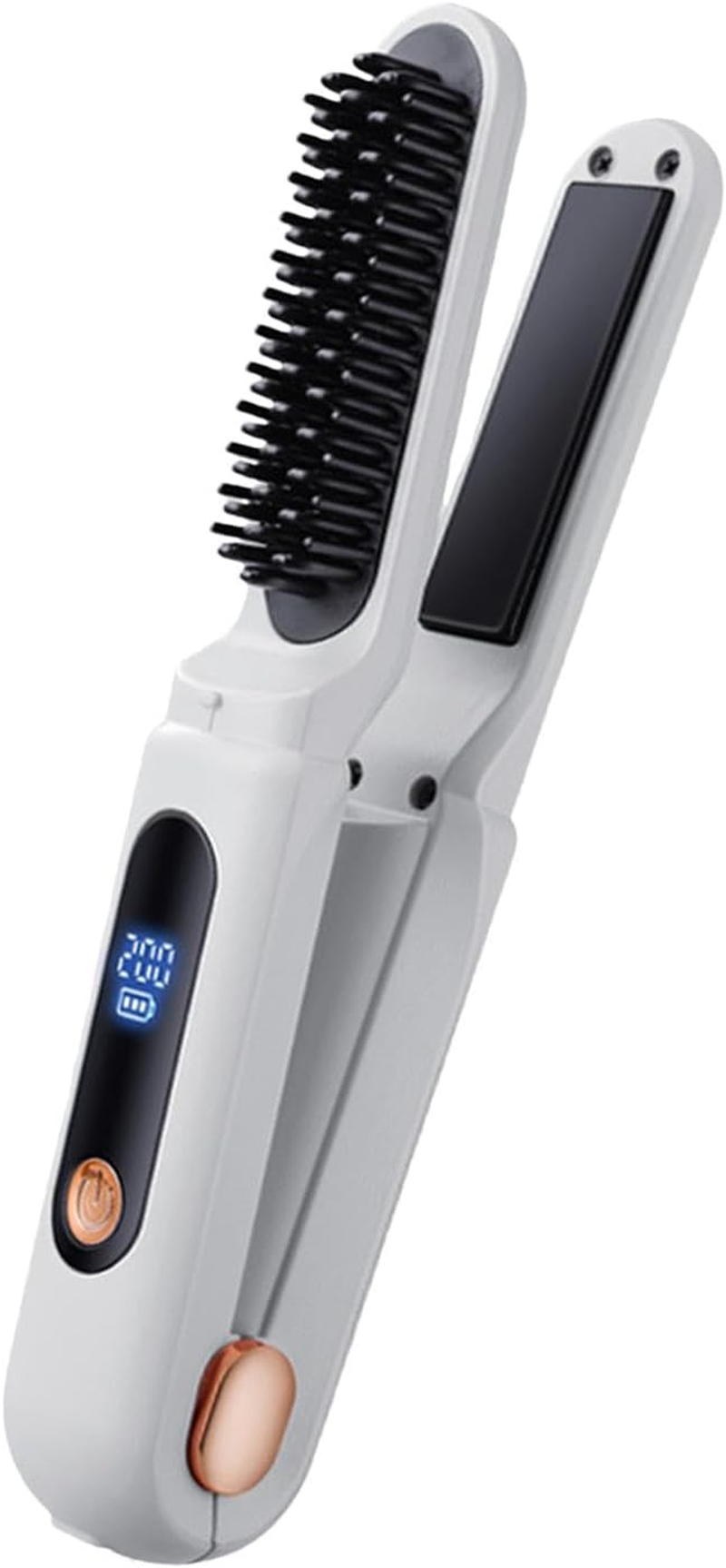 Lyanny Hair Straightener Brush Wireless | Hair Straightener Styling Comb | Portable Straightening Brush for Women, Negative Ion Straightener Comb, 2-In-1 Curling Iron Brush image number 2