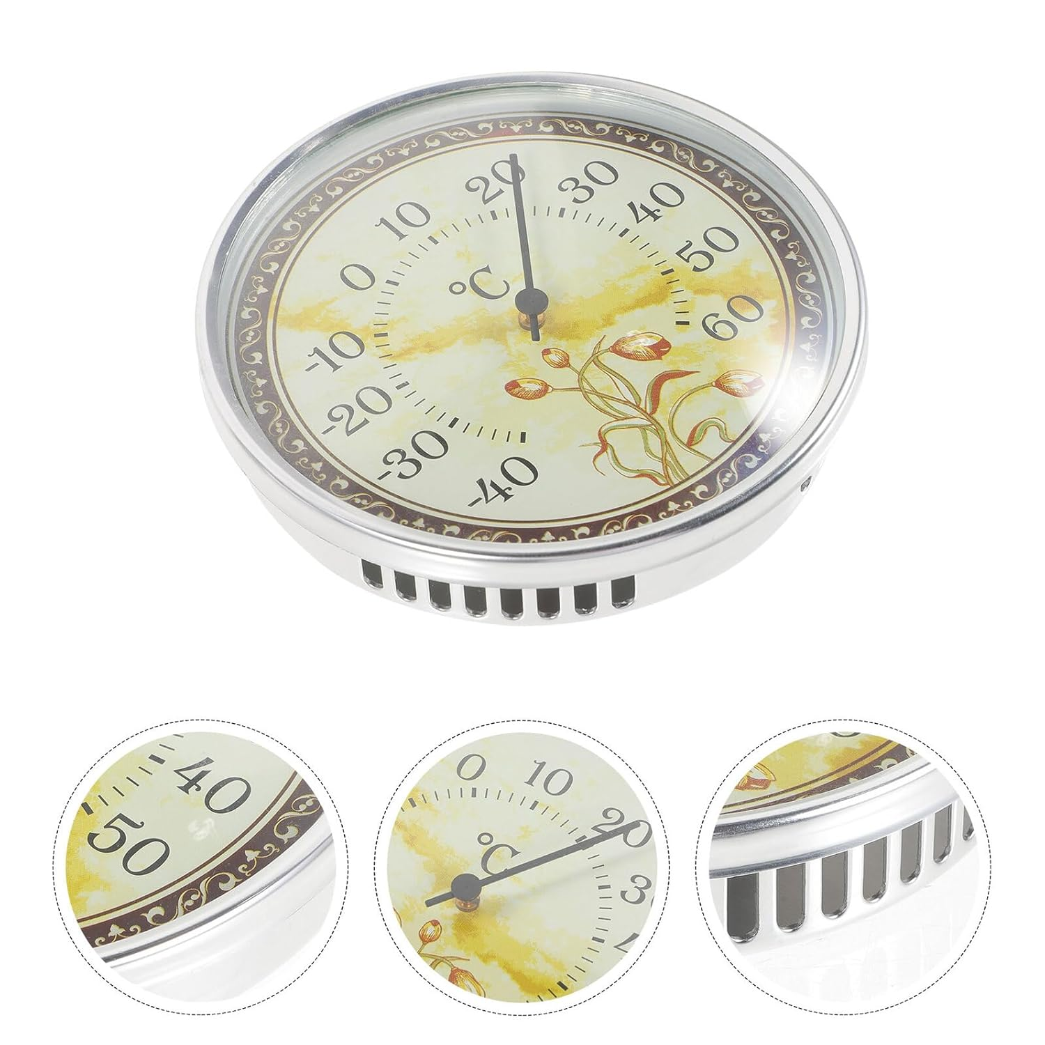 Abaodam High Precision Wall Mount Thermometer with Tulip Design for Home and Nursery Indoor Temperature Monitor for Greenhouse and Scale Multifunctional Celsius Gauge image number 3