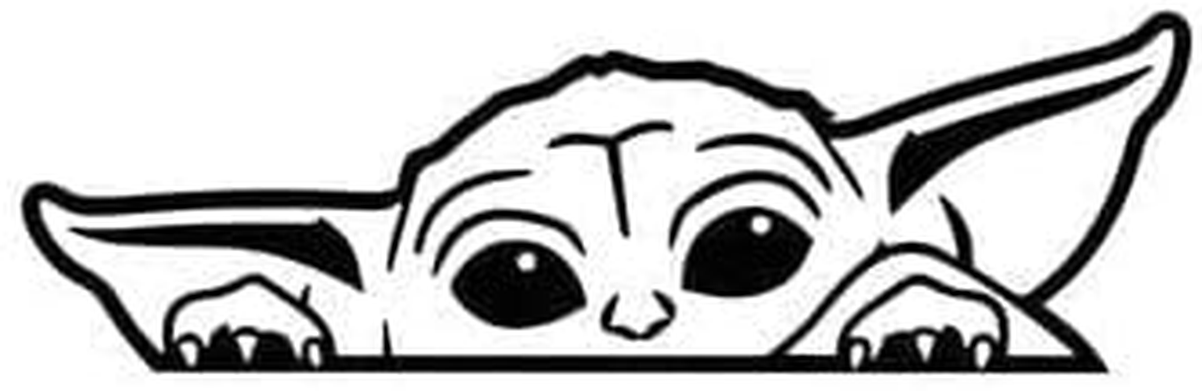 H&S Design Baby Yoda Mandalorian, Transparent Vinyl Decal Sticker for Cars, Trucks, Vans, Suvs, Walls, Windows, Laptops, Macbook, Notebooks, Cups Bottles, Black, 6 X 2&rdquo; | image number 3