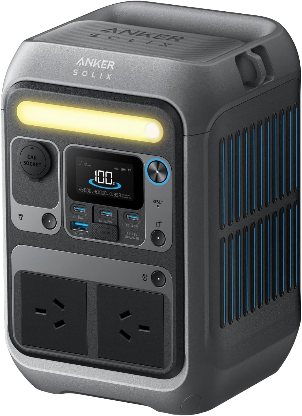 Anker Portable Power Station SOLIX C300, 288Wh Lifepo4 Battery, 300W (600W Surge) Solar Generator, 140W Two-Way Fast Charging, for Outdoor Camping, Traveling, and Emergencies (Solar Panel Optional) image number 3