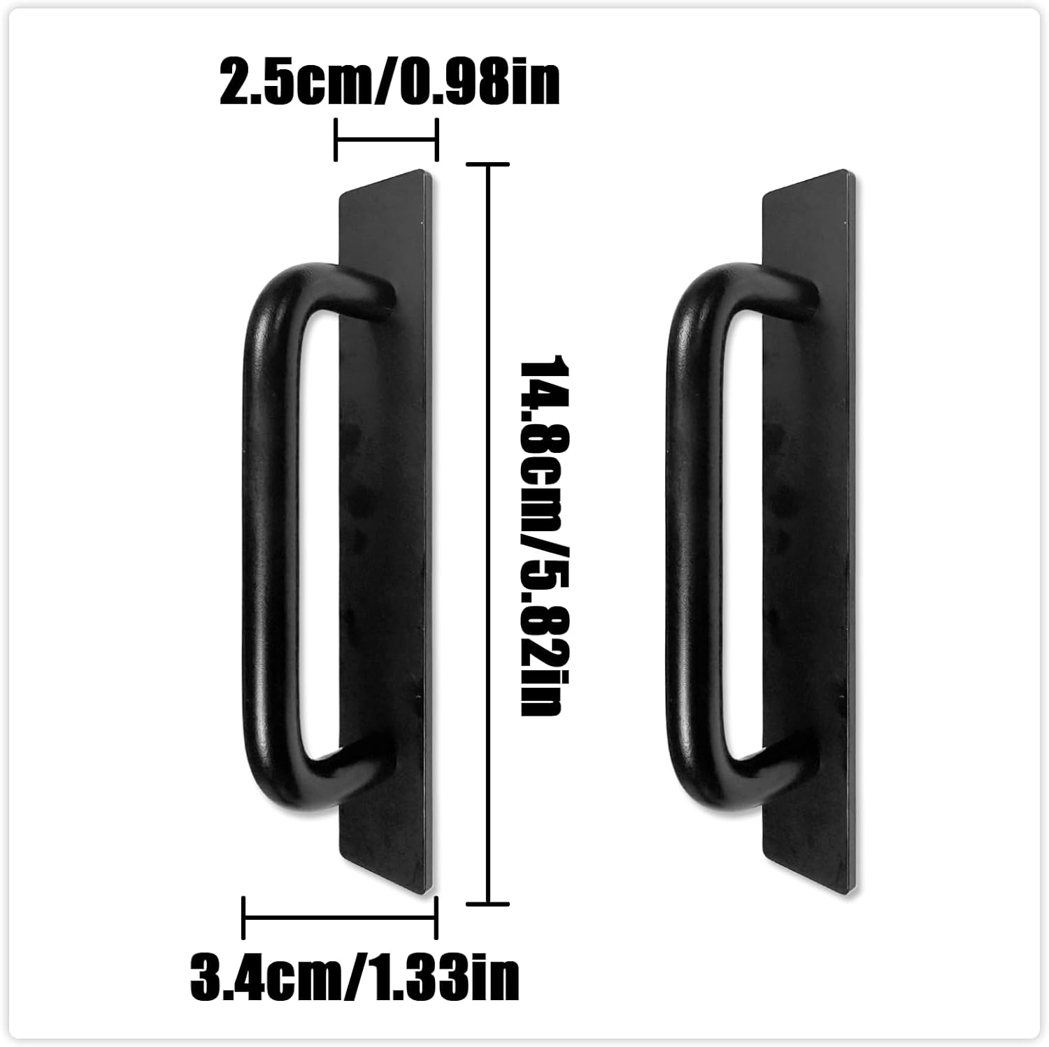 TEAONE Push Pull Helper, 4 PCS Sticky Cabinet Handle for Window, Sliding Door, Closet (Black, 14.8Cm/5.82In) image number 1