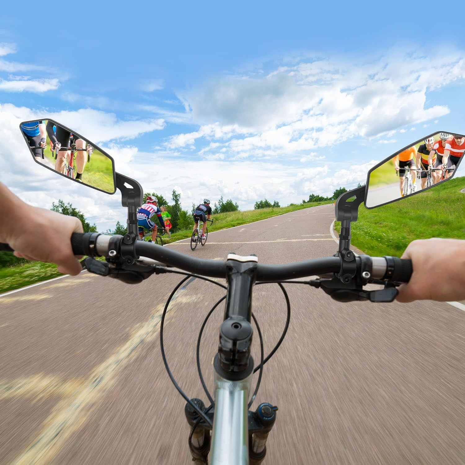 Vagocom Bike Mirror - Handlebar Mount Wide Angle Bicycle Rearview Mirror - Adjustable Bike Rear View Mirror Accessories for Mountain Road Bike,Ebike,Scooter and Motorcycle(Right) image number 1