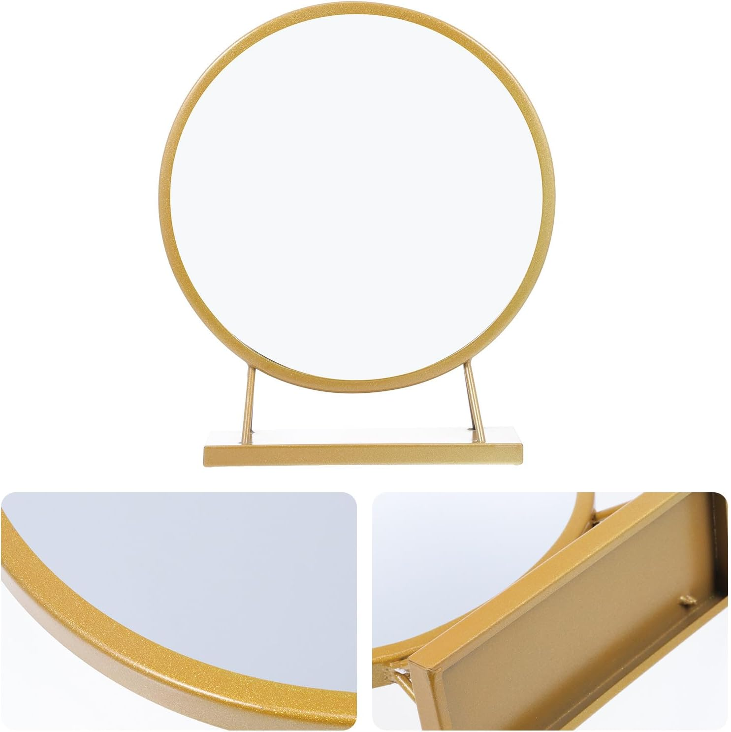 HONITANO Makeup Mirror 30Cm Gold Desktop Dresser Top Mirror for Girls Cosmetics Decor for Bedroom and Dressing Table Use