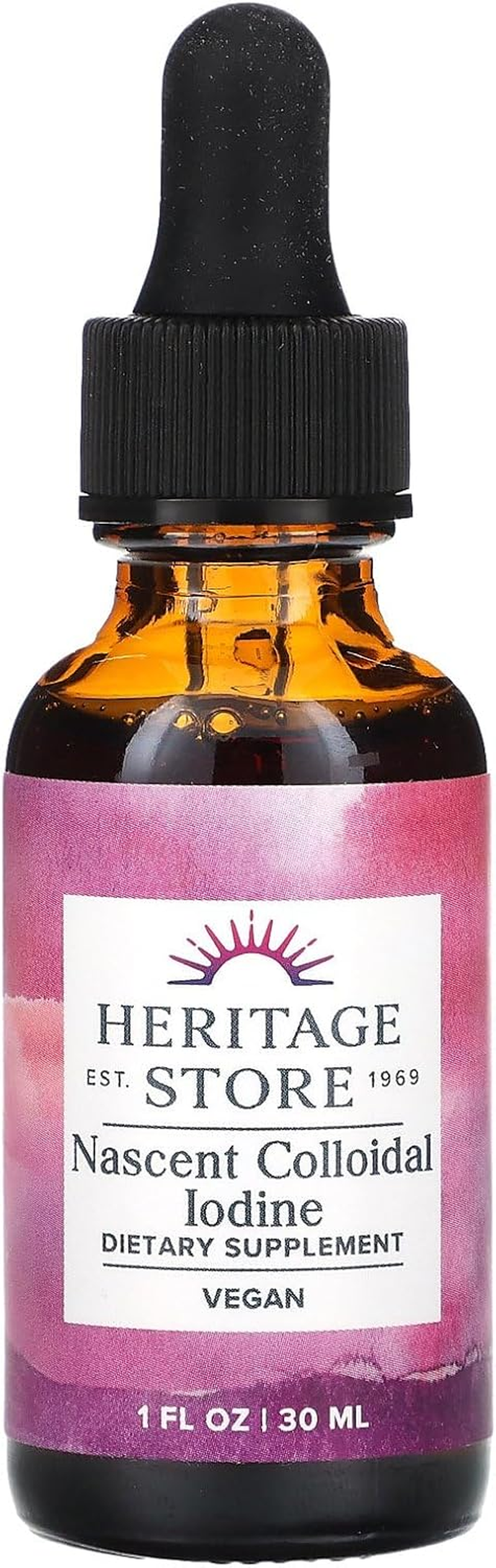 Heritage Store&reg; Colloidal Nascent Iodine Supplement Drops | Thyroid Support | Help Boost Metabolism, Energy and Focus | 1 FL Ounces (480 Servings) image number 1
