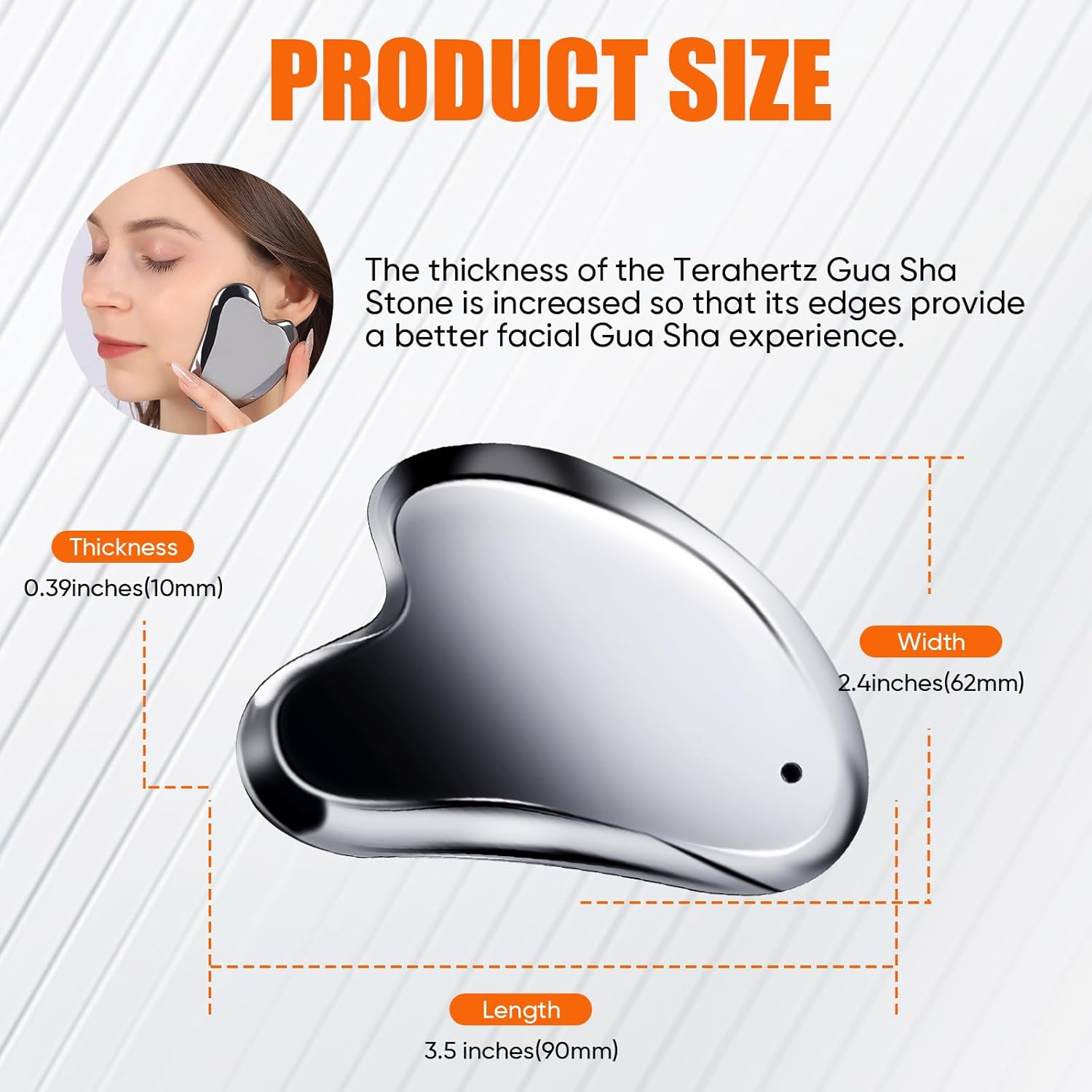 Terahertz Gua Sha Stone for Enhanced Lymphatic Drainage, Reduced Puffiness, Relieved Facial Tension &ndash; 100% Natural Terahertz Stone Gua Sha Facial Tools image number 6