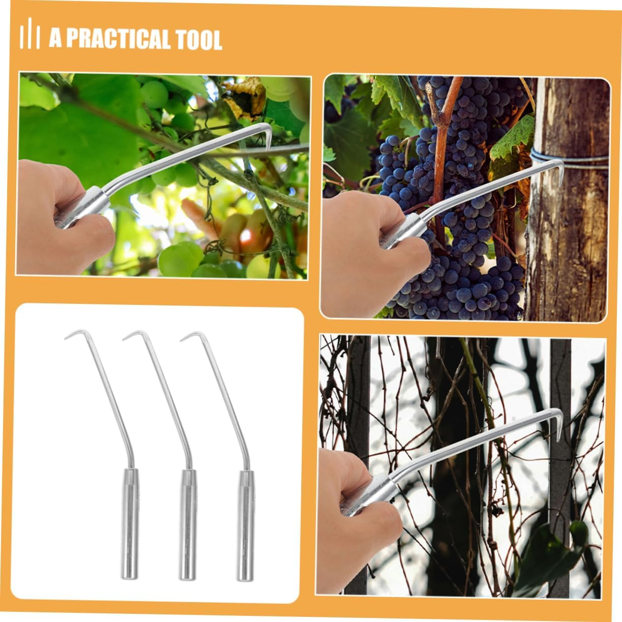 Yardenfun 3Pcs Manual Fence Fastening Hooks Garden Supply Tying Tools for Plant Trainers Easy to Use image number 2
