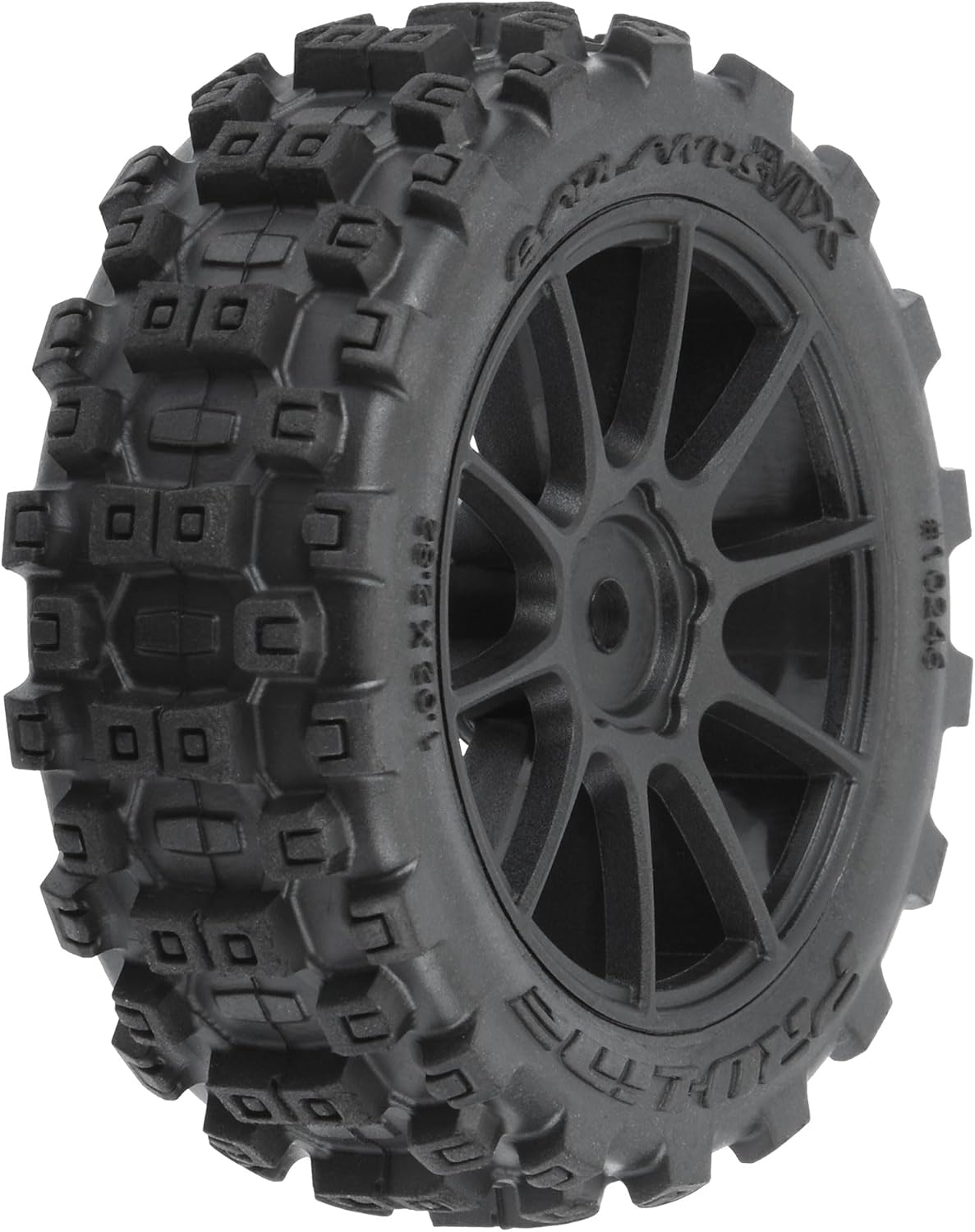 Pro-Line Racing Badlands MX 1.9" All-Terrain Buggy Tires 4 Mounted on Mach-10 Black 1.9" 12Mm Hex Wheels for Typhon GROM 4X4 Front or Rear PRO1024610 image number 1