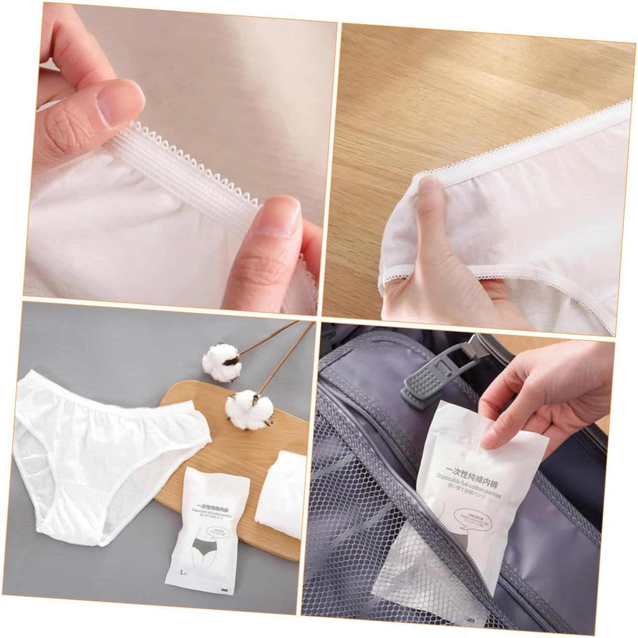 5Pcs Portable Travel Underwear for Pregnant Woman Disposable Briefs Made of Breathable Cotton Material for Outdoor Use and Daily Comfort White