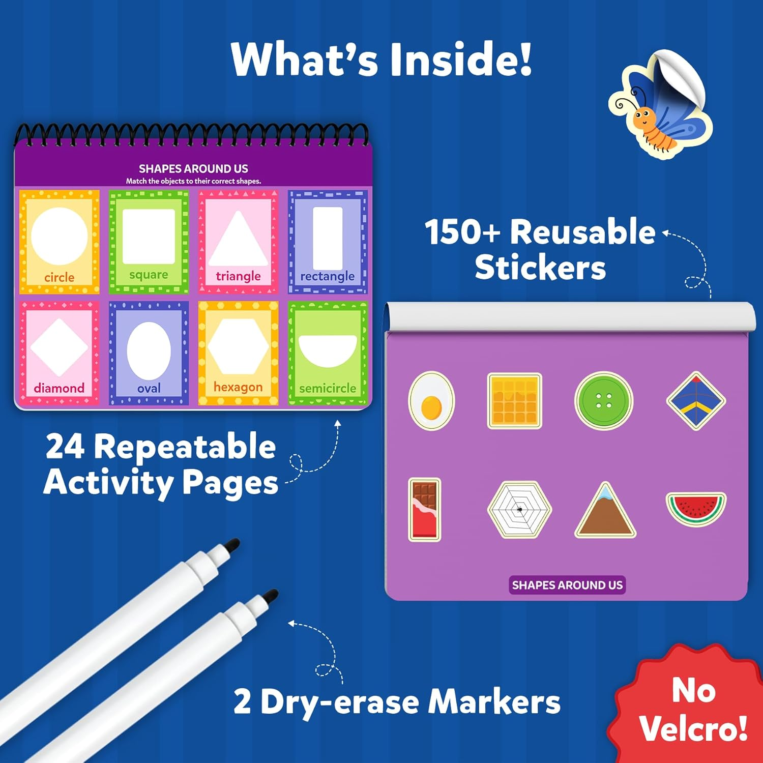 Skillmatics Reusable Sticker Activity Book - Busy Book for Preschoolers, 150+ Reusable Stickers, Educational & Mess-Free Activities, Travel Toy Ages 3, 4, 5, 6 image number 3