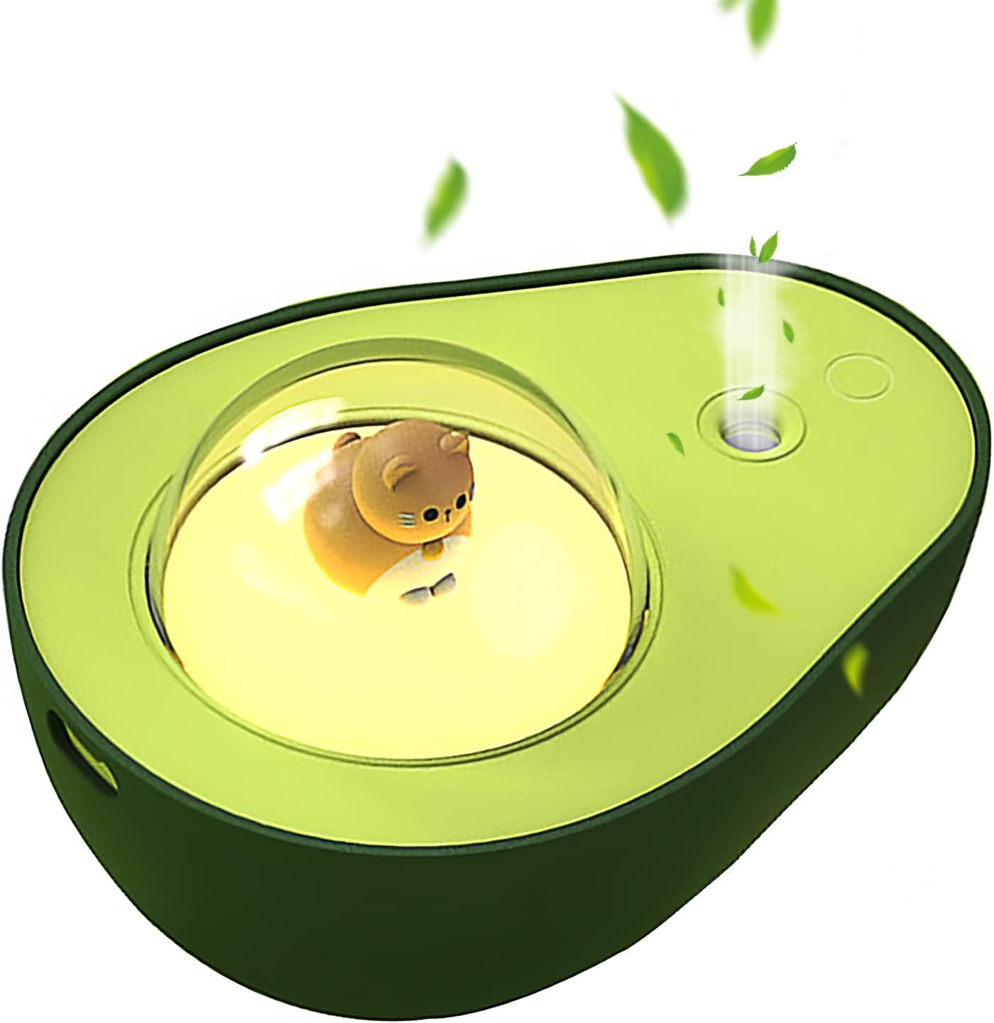 SHANGSKY Humidifiers with Night Light USB, Avocado Humidifier Cute Cat Night Light for Bedroom Kids, Silent Mini Desk Humidifier for Baby Nursery, Birthday Gifts for Boys and Girls, 210Ml image number 2