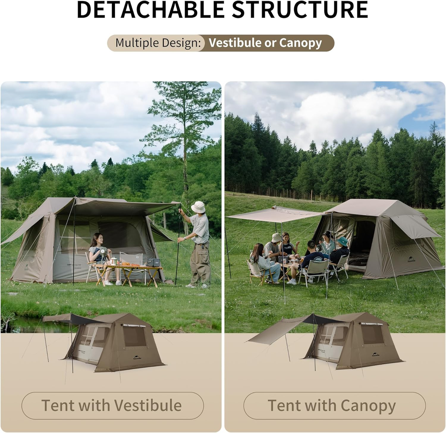 Naturehike Village Series Tent, Instant Pop up Family Tent, Upgraded Spacious Portable One-Piece Bracket Tent for 4-8Pinstant Easy Set up Camping Tent image number 3