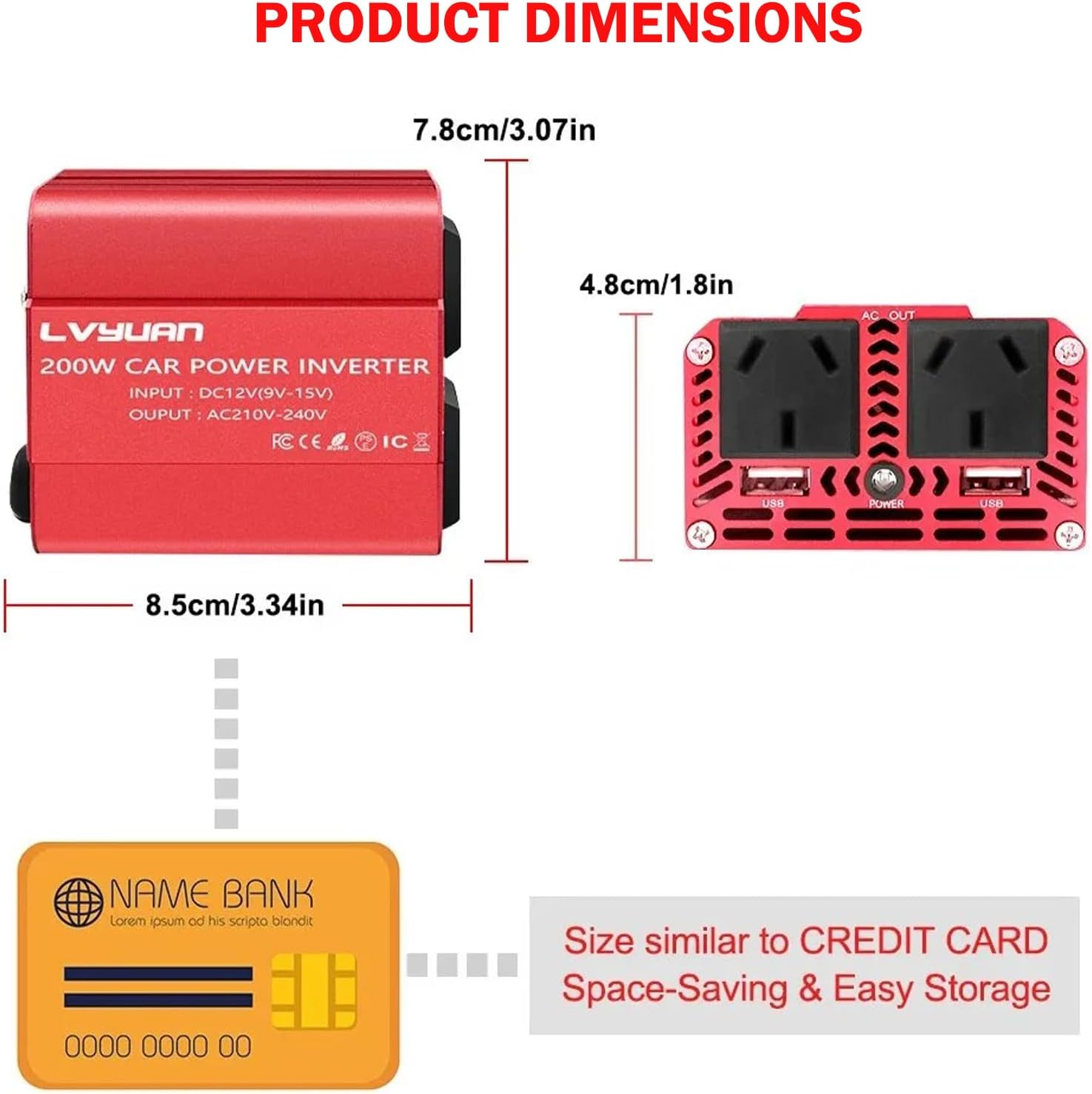 300W Car Power Inverter, 12V DC to 240V AC Car Charger with Dual Standard AU Plug Socket and 8A Dual USB Car Pluɡ Adapter for Caravan, Truck, Vehicles, Truck, Camper, Car Devices image number 2