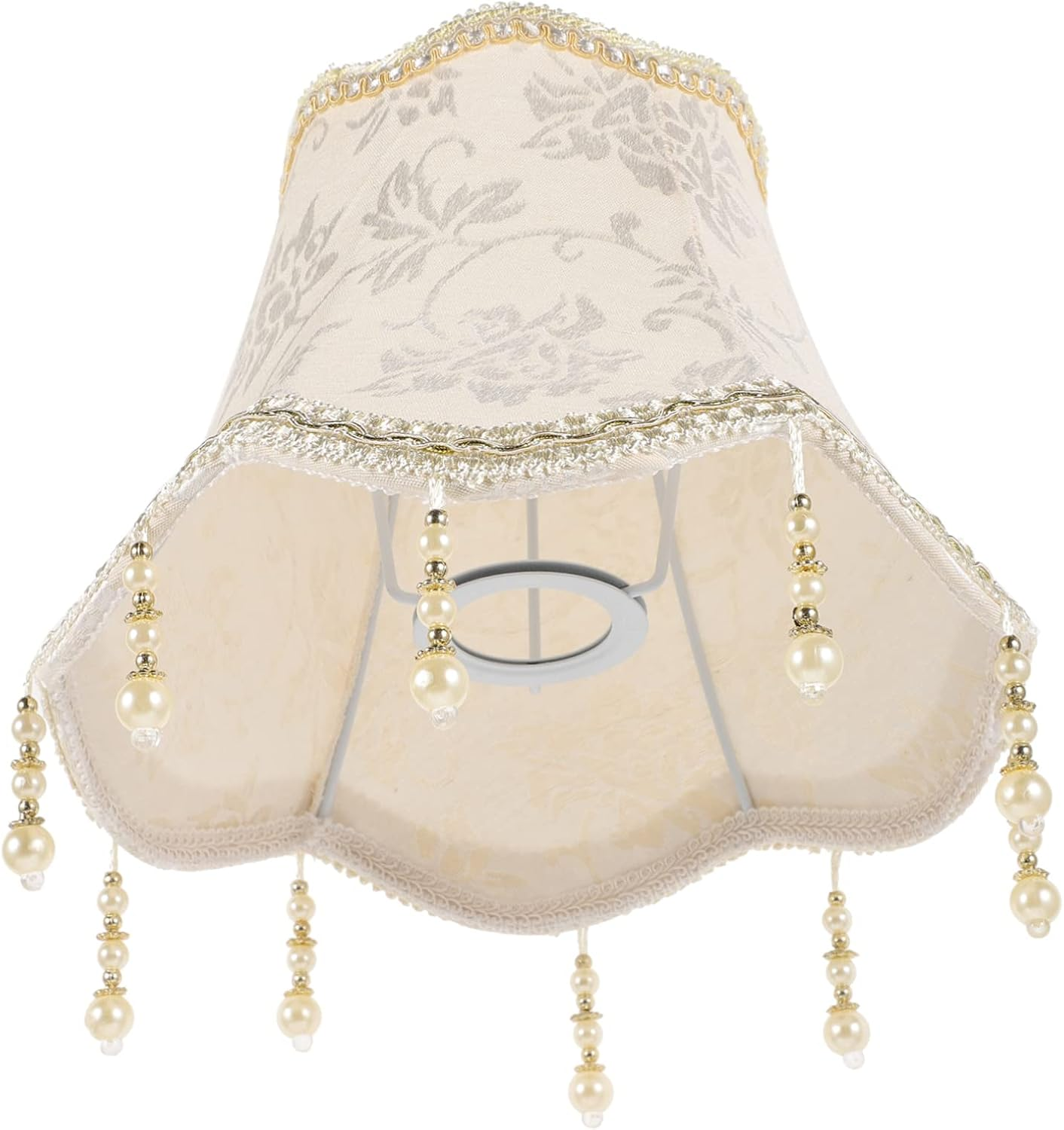 Outanaya Jacquard Lampshade Cloth Lamp Shade Fringe Lampshade Decorative Lamp Shade image number 1