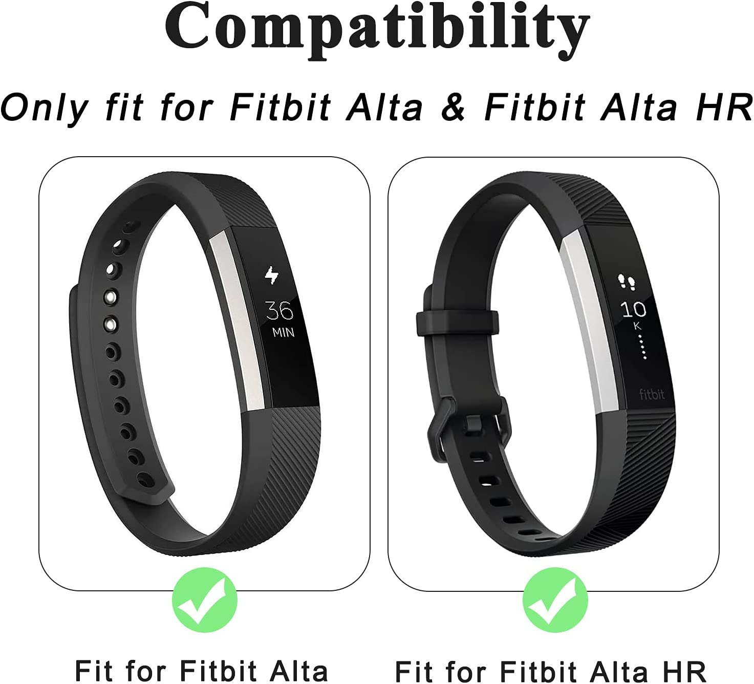 3 Pack Bands Compatible with Fitbit Alta/Alta HR Band, Soft Sport Silicone Adjustable Replacement Wristbands for Women Men image number 3