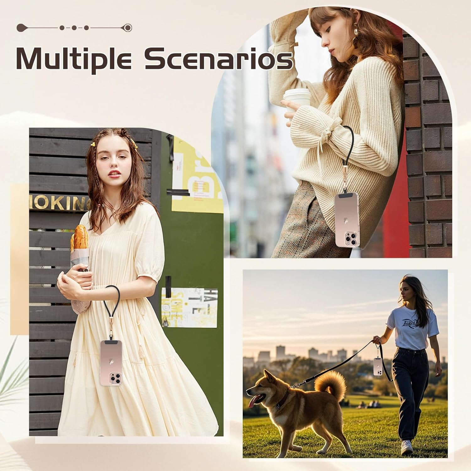 DUEDUE for Universal Silicone Phone Lanyard, Crossbody Phone Strap for Neck Adjustable Wrist Straps as Phone Grip Compatible with Most Phone Cases Cover image number 6