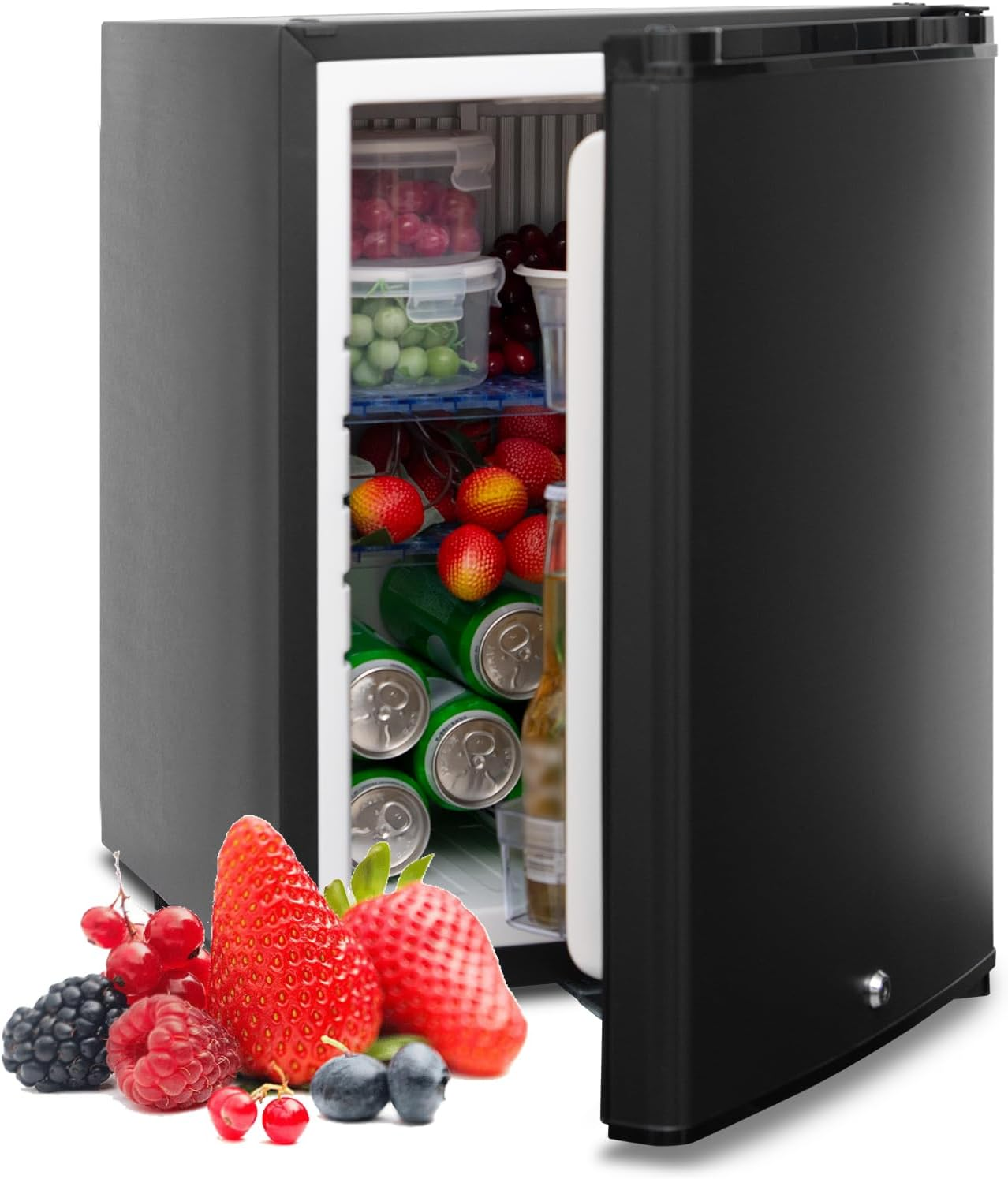 Smad 40L Portable Fridge, 12V Motorhome Fridge, Campervan Lockable Refrigerator for RV, Van, Office, Truck, Camper, Caravan, Black image number 2