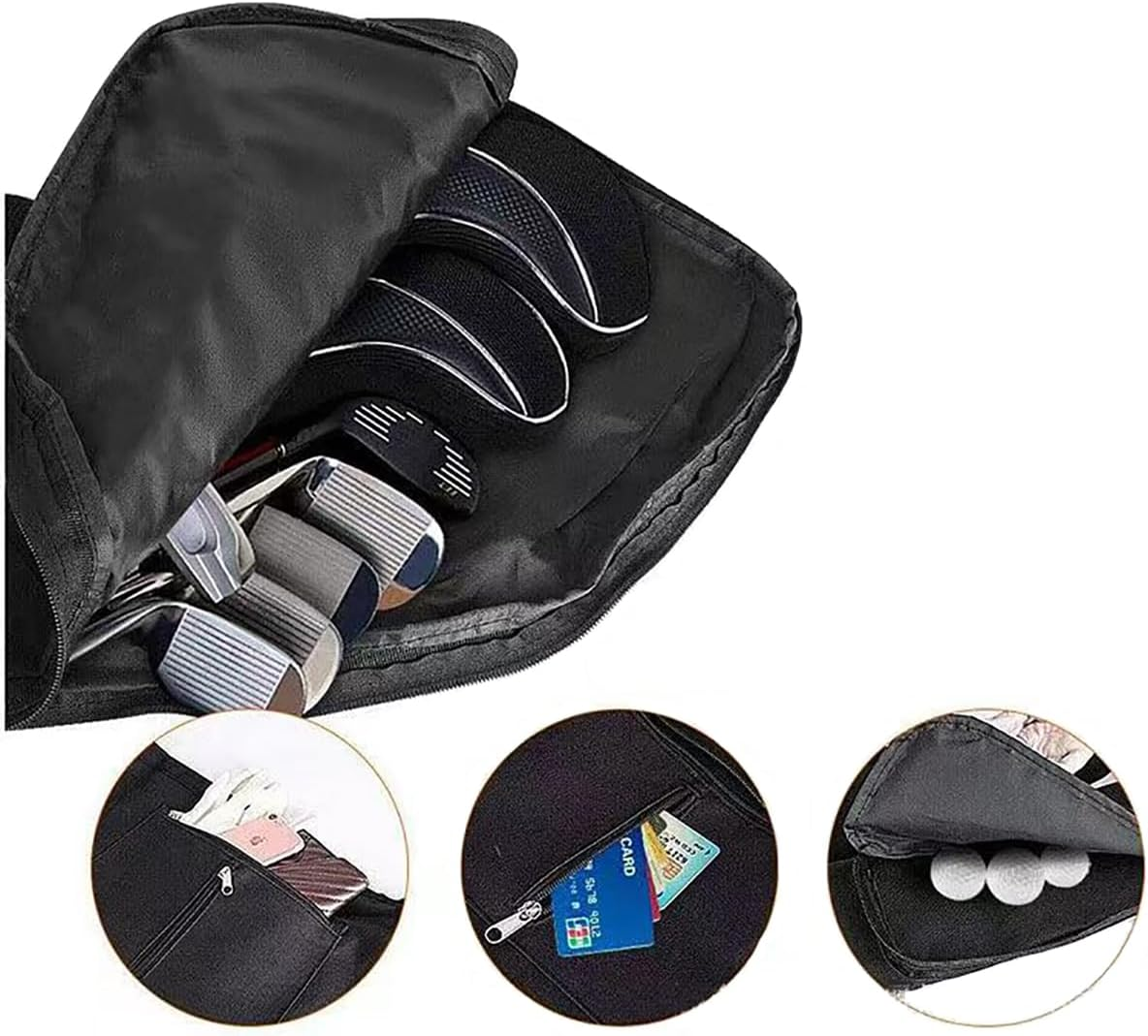 Golf Carry Bag,Foldable Zippered Sunday Bag Lightweight Travel Bag for 8-10 Golf Clubs Carry Golf Bags for for Women & Men image number 5