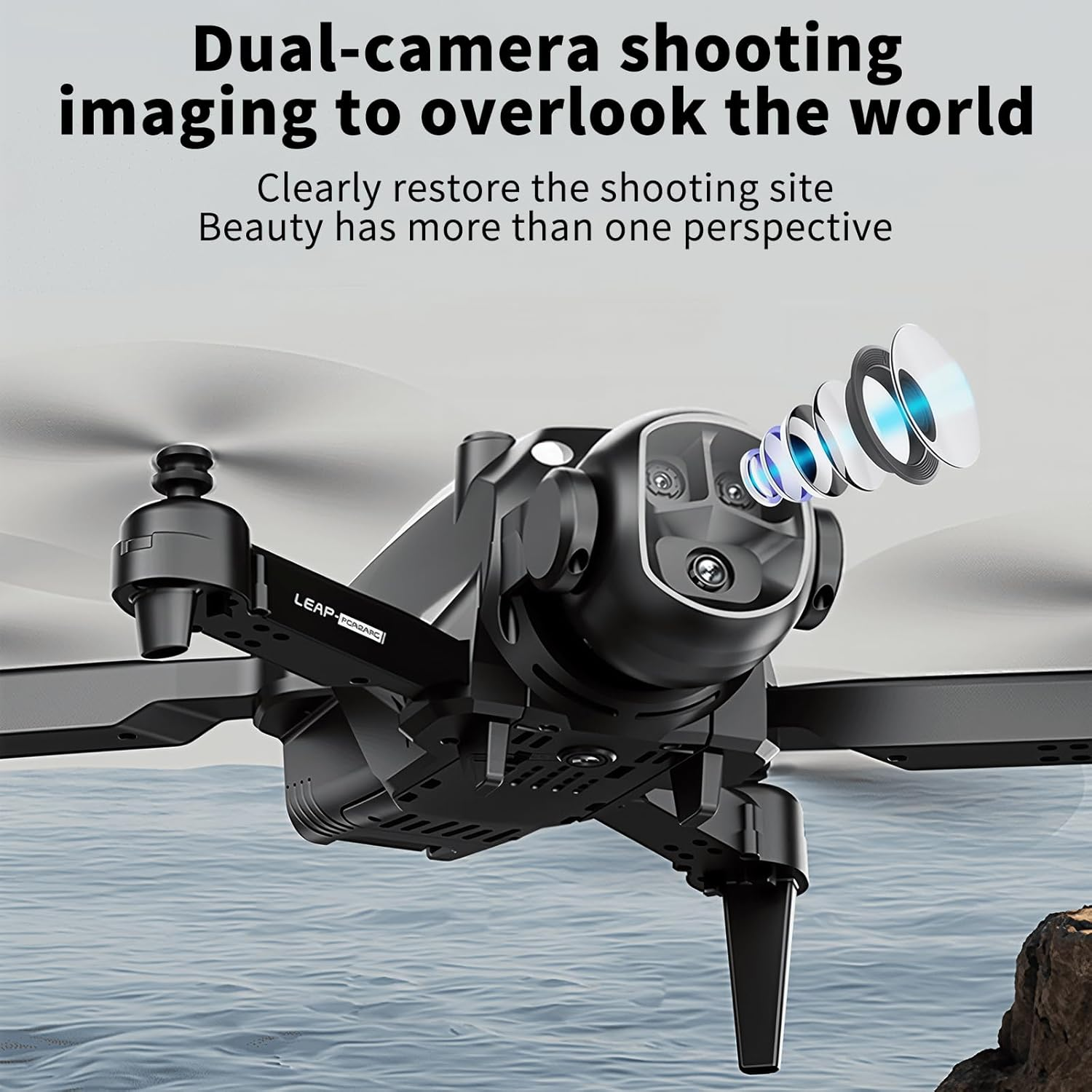 OBEST Drone VR with 1080P Camera,Fpv Drone with VR Glasses,2.4-Inch Display Glasses,Dual Cameras,Optical Flow Positioning,8G Memory Card,Card Reader,Dual Batteries,126G image number 5