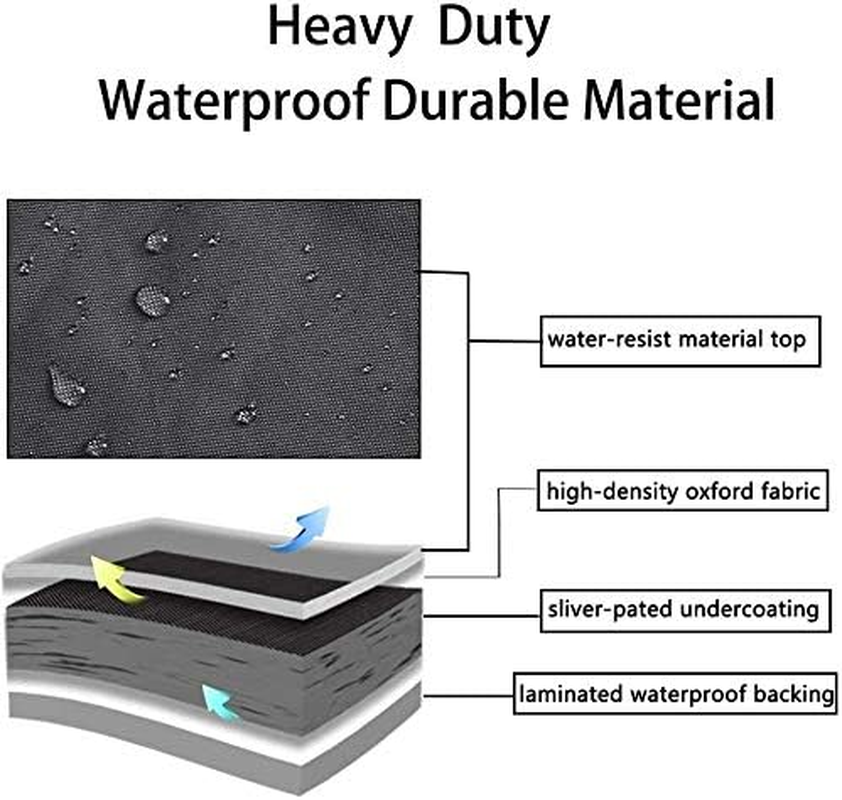 Fenghome round Patio Cool Bar Table Cover, Waterproof Fade Resistant Fabric with Drawstrings for Small Coffee Cocktail Outdoor Furniture Side Tables, Diameter 20.5 X Height 23 Inches (Black) image number 3