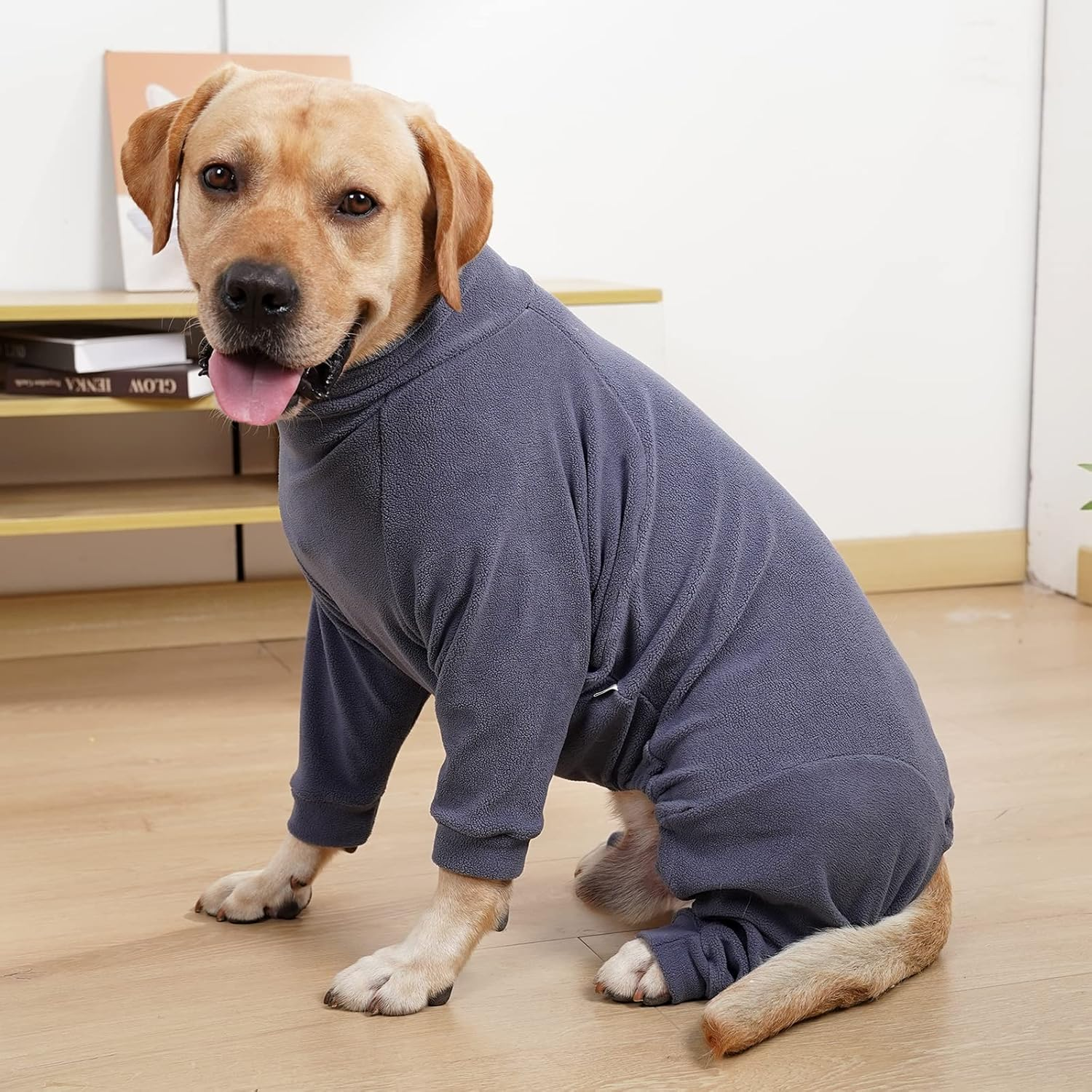 Dog Pajamas Winter Warm Coat 4 Legs Fleece Dog Onesie PJS Lightweight Turtleneck Dog Cold Weather Coat for Small Medium Large Dogs image number 3