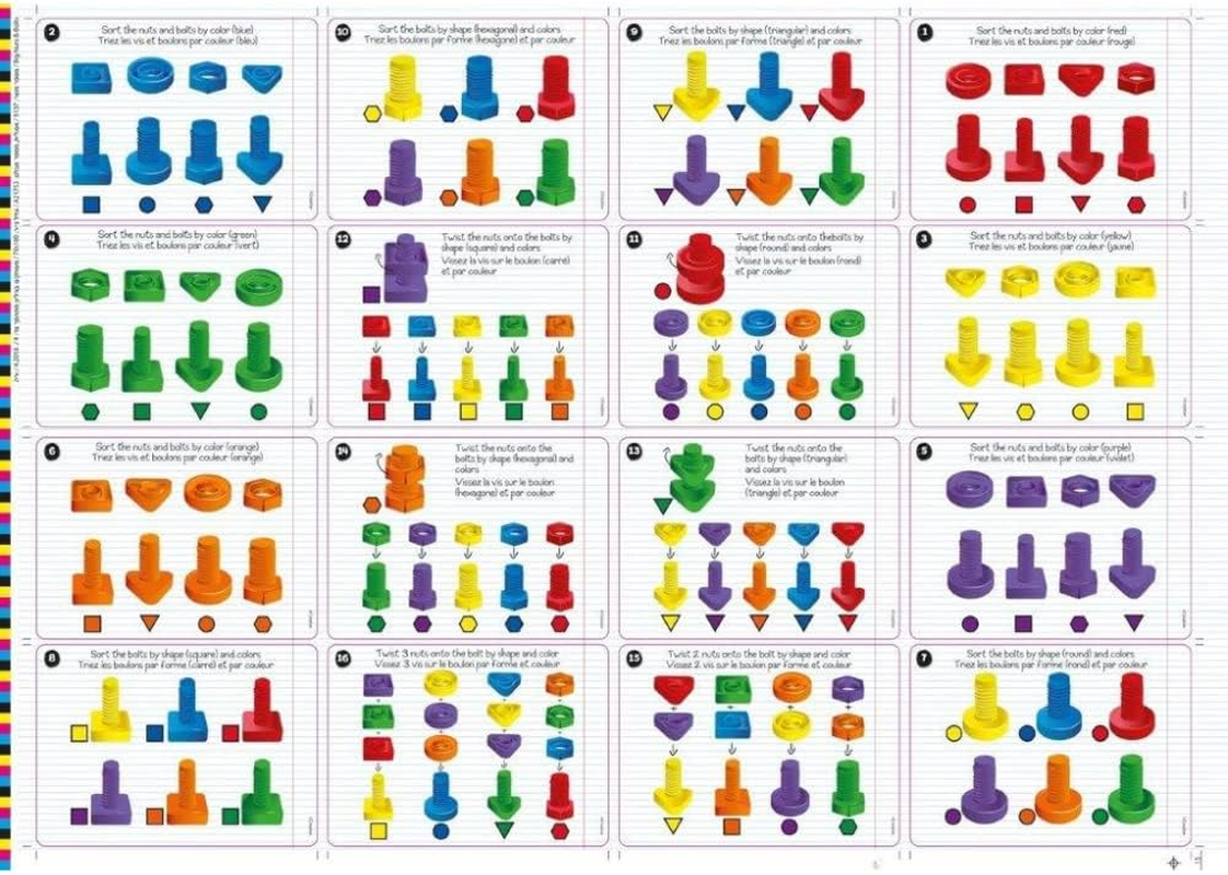 Cr&eacute;ative Toys - Screws and Bolts 48 Pieces + 8 Plugs for Help with Construction image number 4