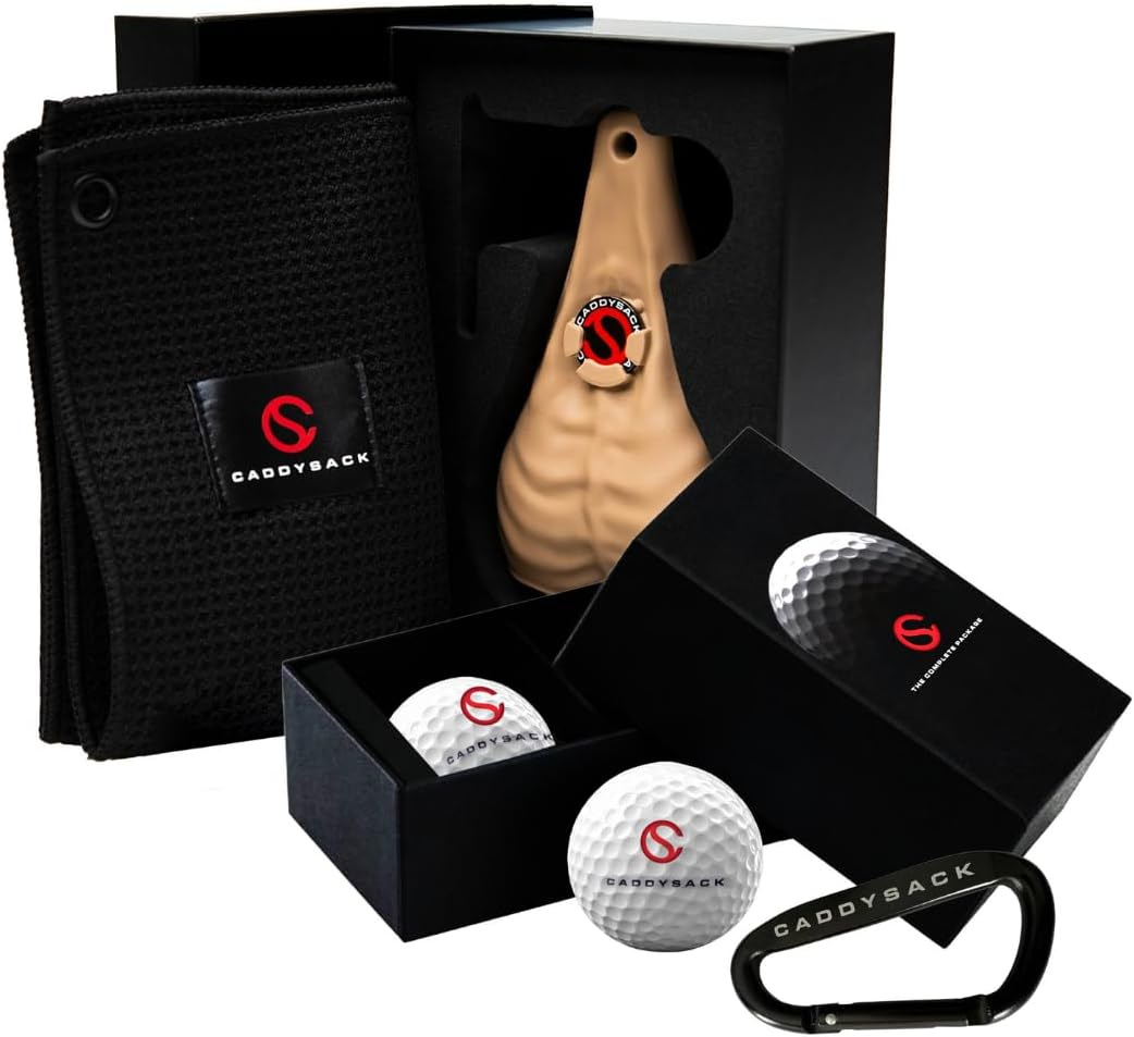 CADDYSACK Golf Ball Holder and Dispenser-Holds 2 Golf Balls (Included), Golf Towel, Ball Marker, Carabiner, Easily Attaches to Golf Bag - Fun Gift, Golf Tournaments, Special Occasions image number 3