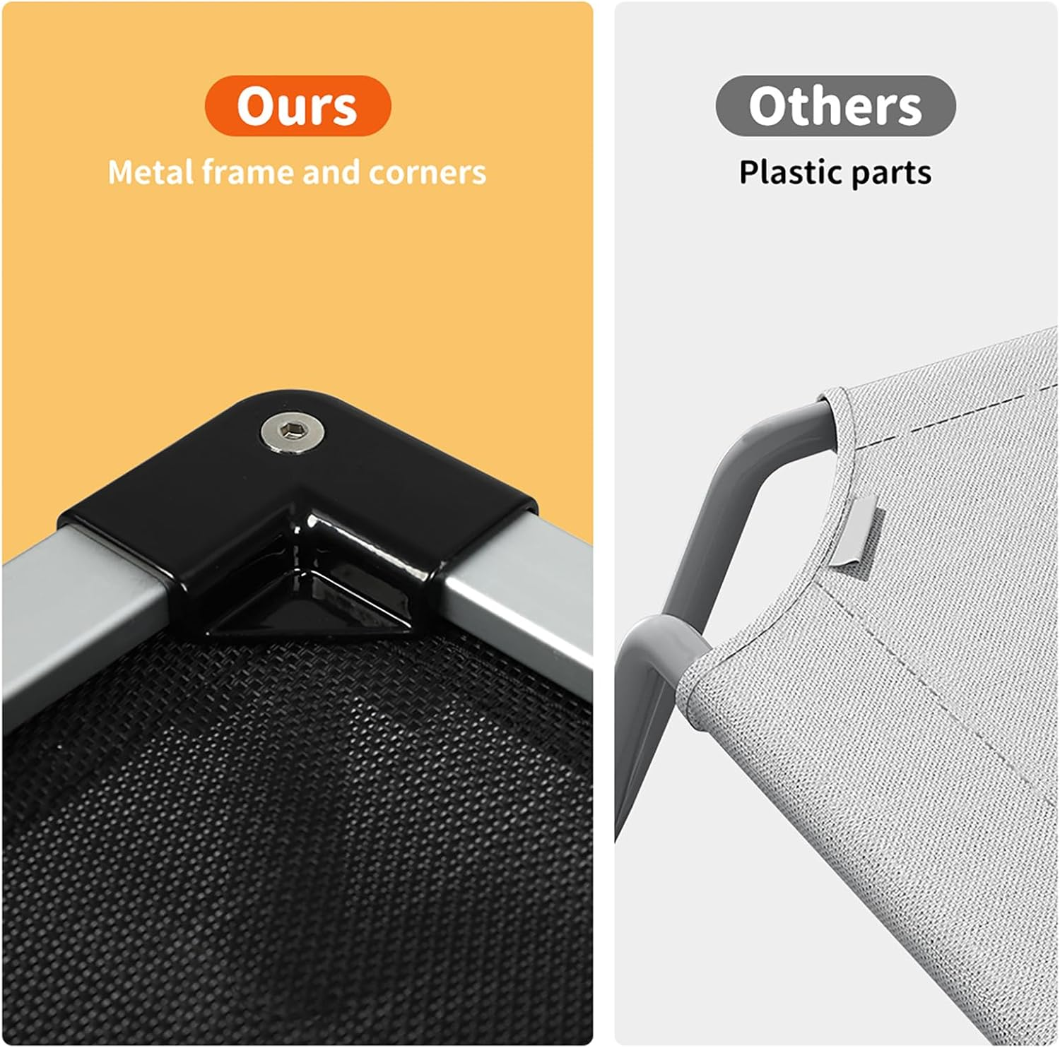 Pawz Elevated Dog Beds,Raised Pet Trampoline with Aluminum Frame,Chew Proof,No-Slip Feet,Durable Supportive Teslin Mesh/Oxford Cloth,Breathable,Indoor and Outdoor Use, Pillow Support image number 7