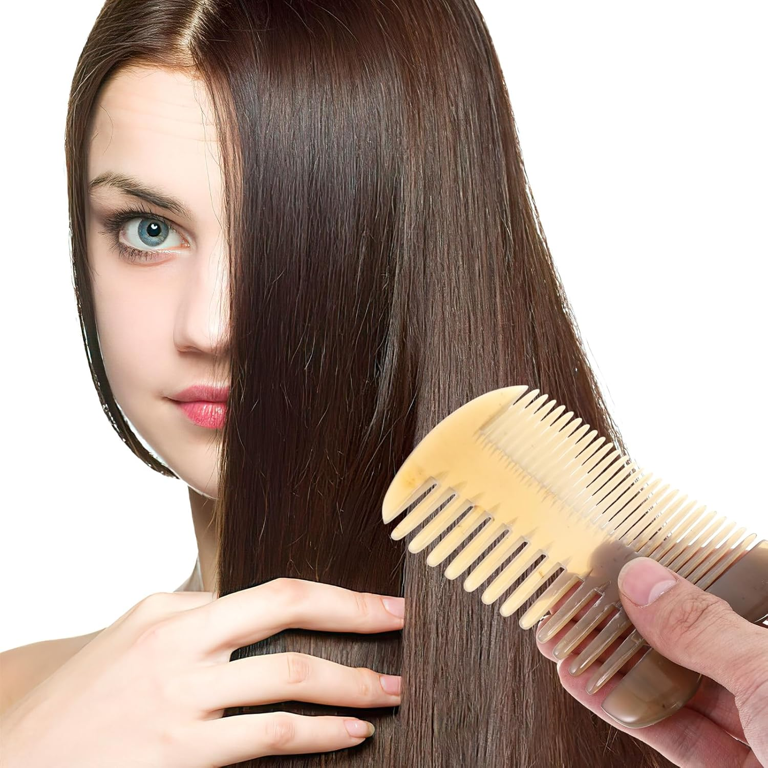 FRCOLOR Double-Sided Massage Comb Hair Care Comb Ox Horn Comb Hair Combs Beard Comb Ox Horn Styling Comb Double Sided Comb Horn Comb for Hair Cutting Comb Tool Scalp Sandboard Man