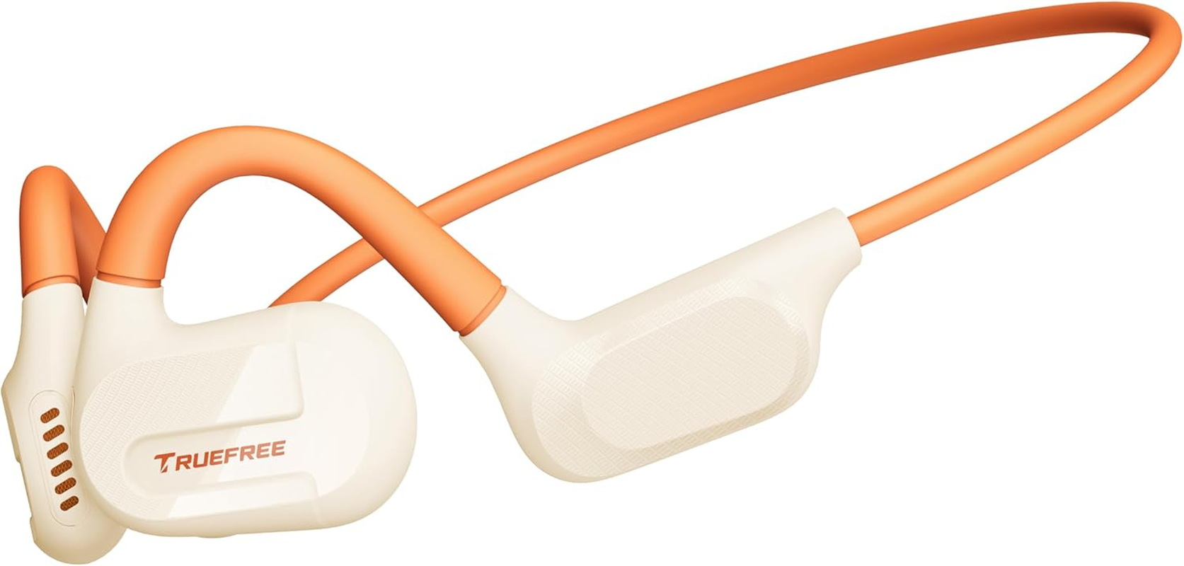 TRUEFREE Open Ear Headphones, Air Conduction Bluetooth 5.3 Wireless Earbuds for Sports, Four Microphones Clear Calls, 15 Hours of Playtime, 16.2Mm Enhanced Bass, Multipoint Connection, (Beige) image number 6