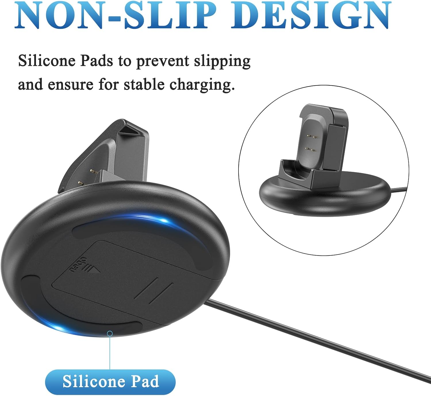 Leonids Charger Dock for Fitbit Versa 4/Versa 3 Charger, 4.4Ft Anti-Slip Magnetic Charging Stand Dock with USB Charging Port for Fitbit Versa 4/Versa 3/Sense 2/Sense Smartwatch (USB) image number 1