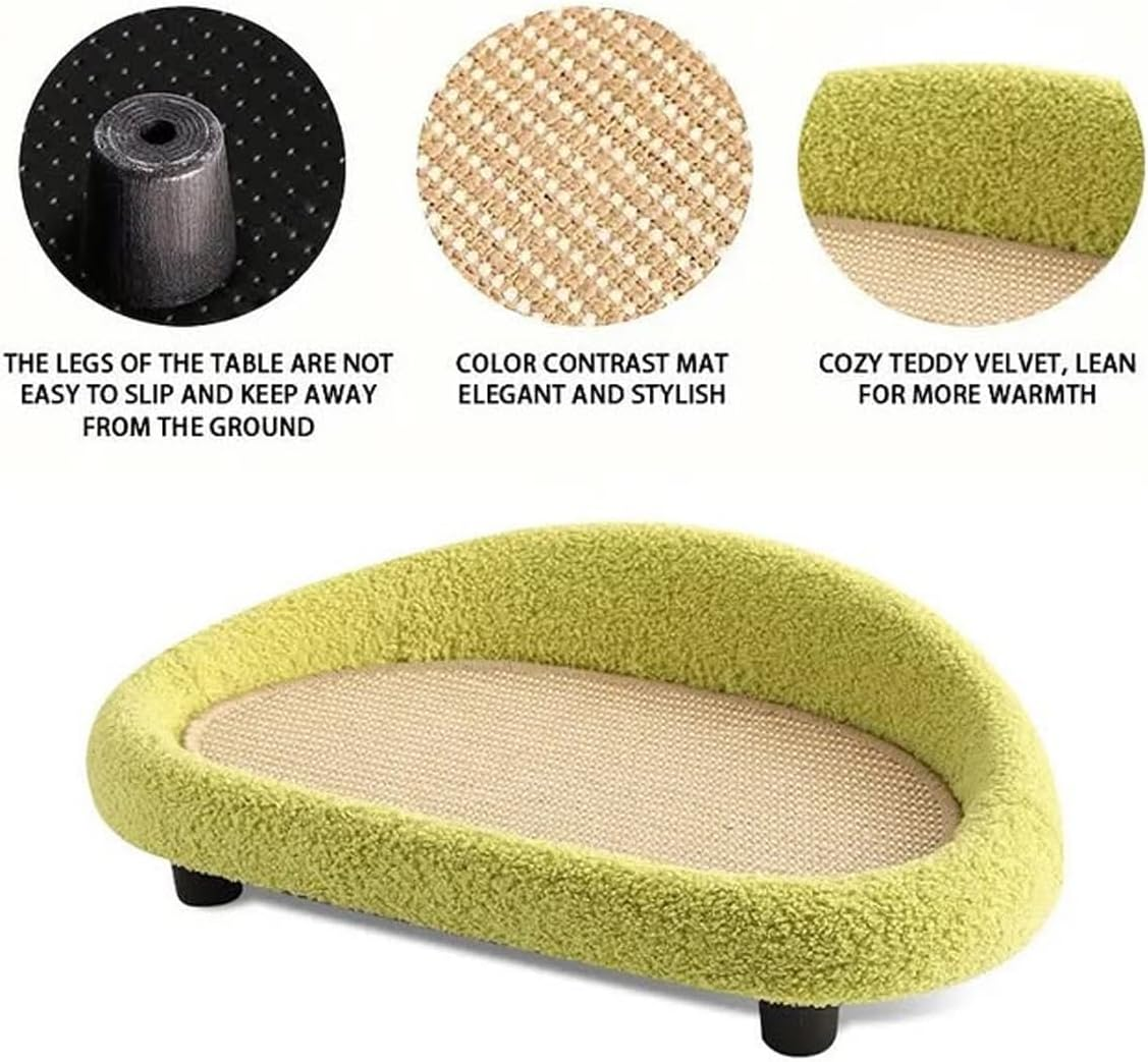 AIMALL 19.7 Inch Cat Scratching Board and Sofa - Integrated Sisal Cat Claw Pad with Comfortable Velvet Nest, Scratch-Resistant Cat Furniture