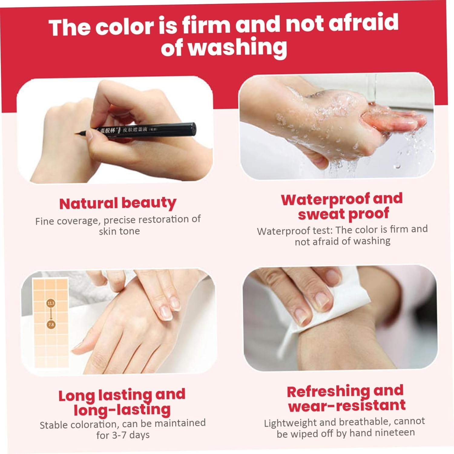 2Pcs Vitiligo Makeup Cover Waterproof, Long Lasting Vitiligo Cream, Sweat-Proof Portable Body Concealer for Women, Men, Decor image number 2