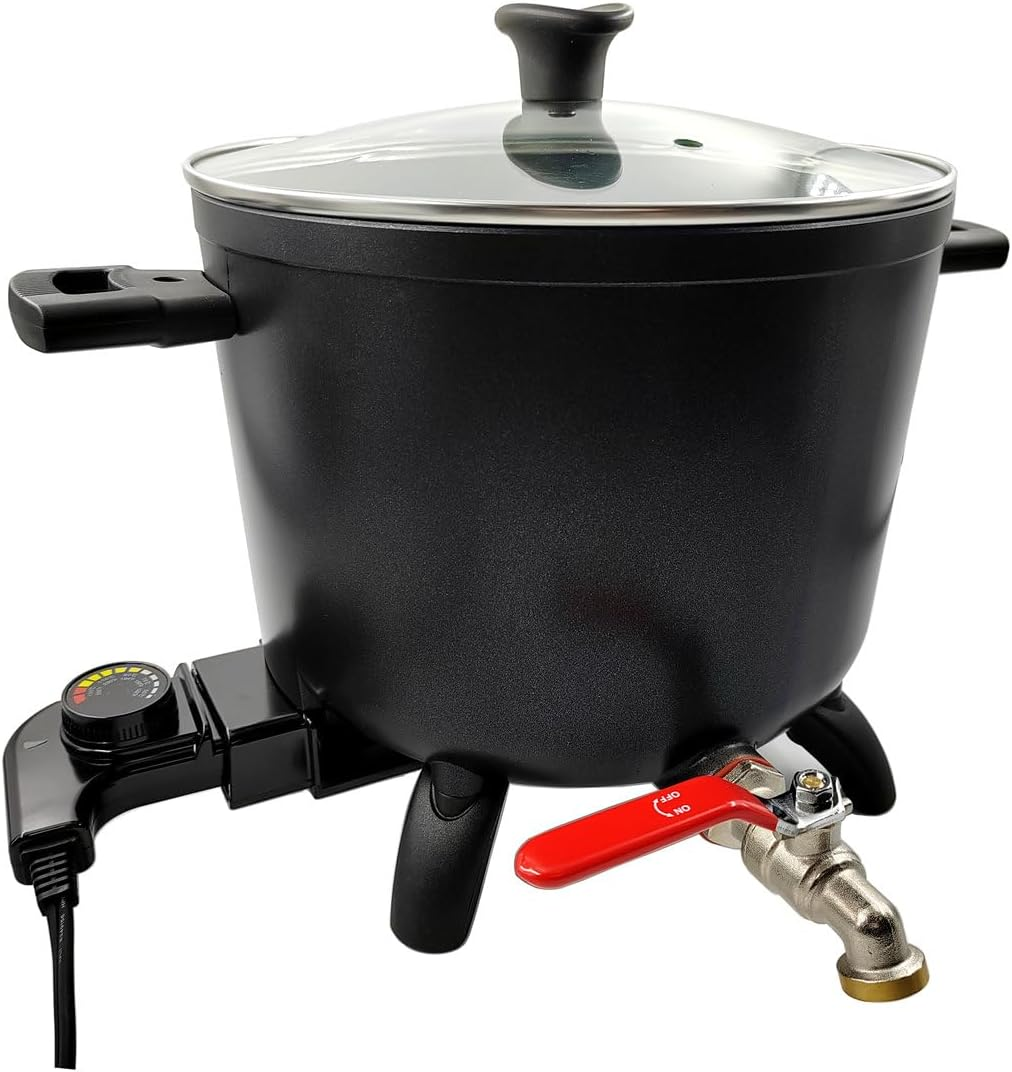 Electric Wax Melter for Candle Making with Pot Stand, 7 Qts (14 Lbs), Soy Wax Melting Pot Kit with Quick Pour Valve image number 1