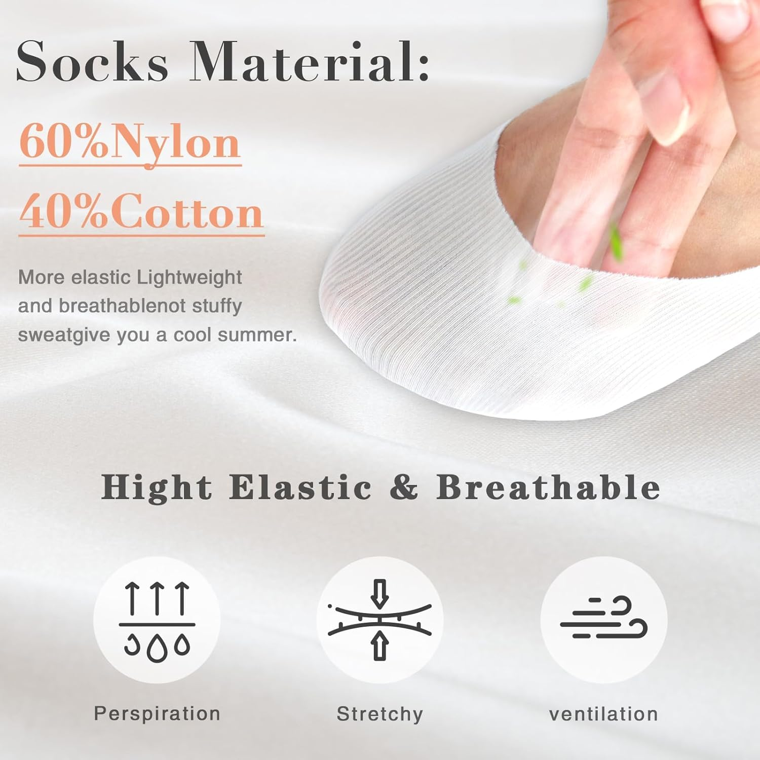 No Show Socks Women for Flats 4 Pairs Non Slip Ultra Low Cut Liner Summer Invisible Fit Shoe Size 5-9.5,Hidden Thin Socks image number 5