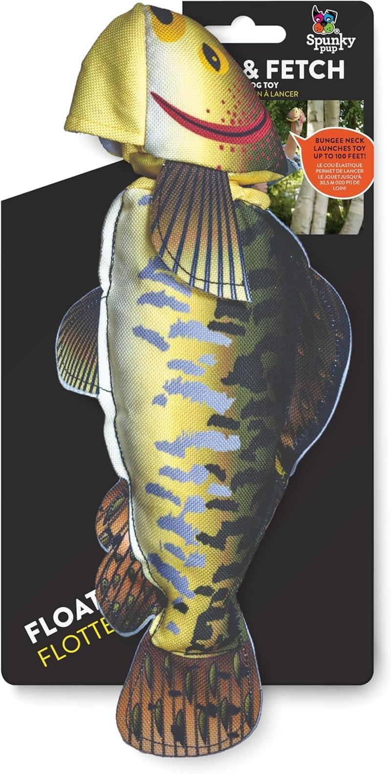 Spunky Pup Fly and Fetch Fish Squeak Dog Toy image number 3