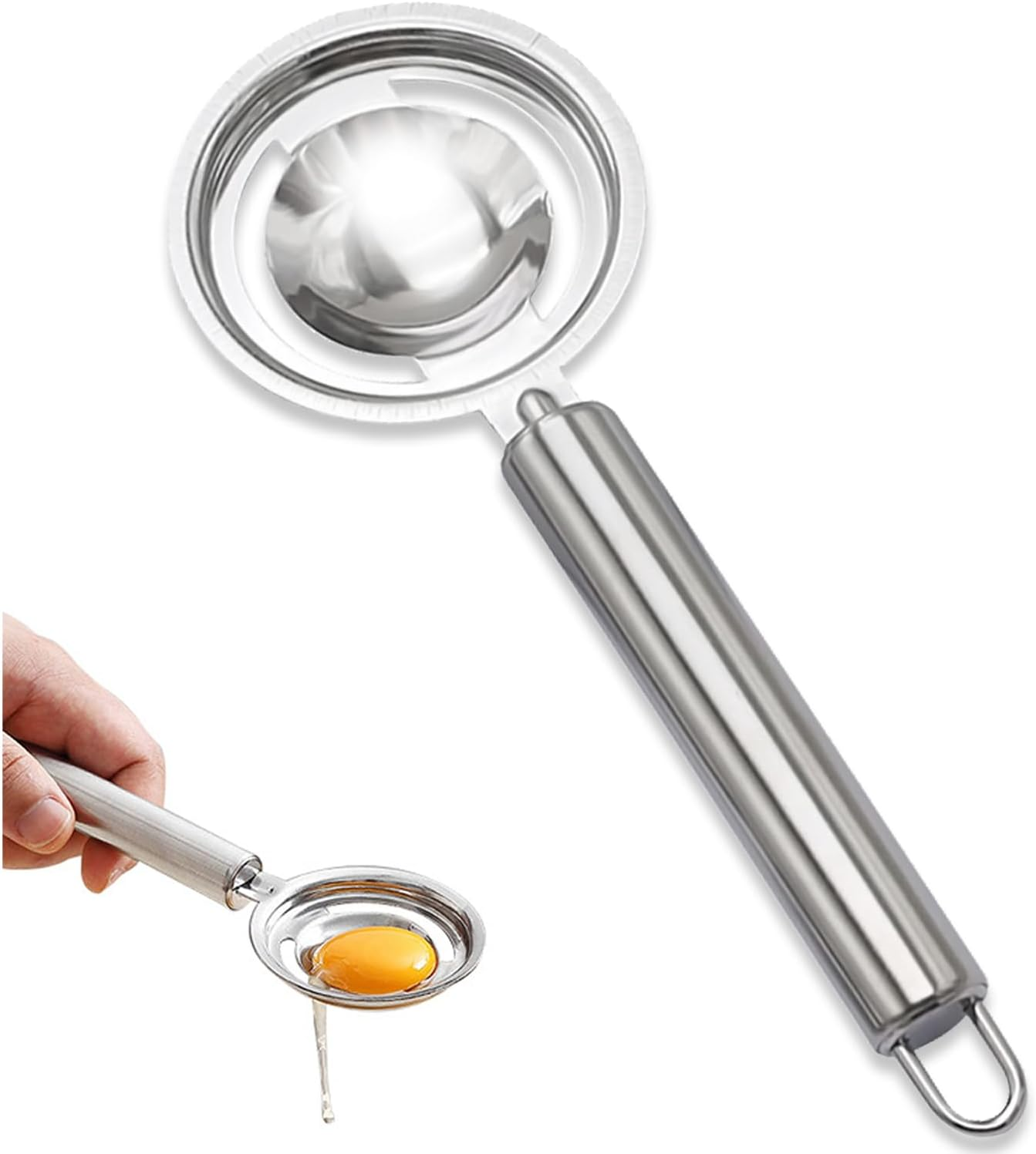 Egg Separator,Stainless Steel Egg Yolk White Separation Tool image number 3