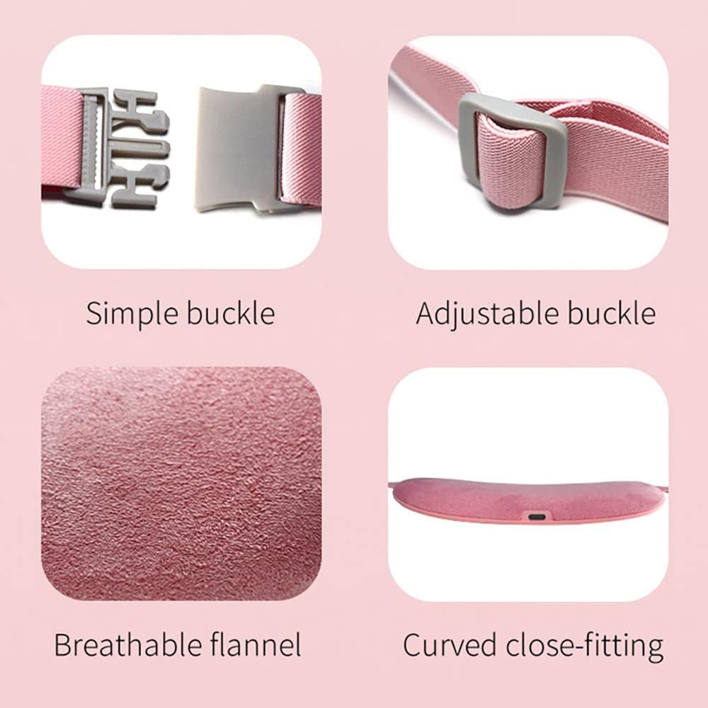 Caremax Rechargeable Electric Heating Pad Massager Waist Belly Wrap Belt Device for Period Cramps Period Pain Relief Back Pain with 3 Heat Levels & 3 Massage Modes for Women and Girl (Pink) image number 2
