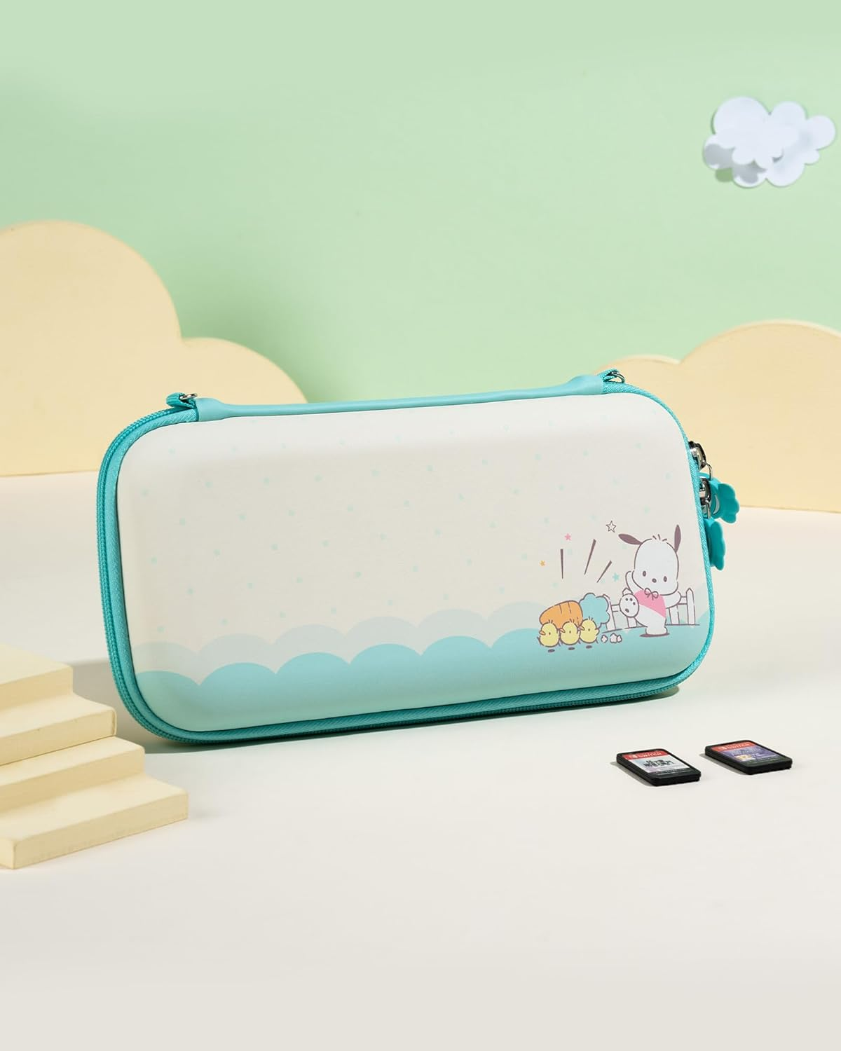 Kuitmor Pochacco Slim Carrying Case Compatible with Nintendo Switch/Switch OLED, Hard Shell Protective Cover Travel Bag Fit Switch Console & Accessories - Candy Party image number 4