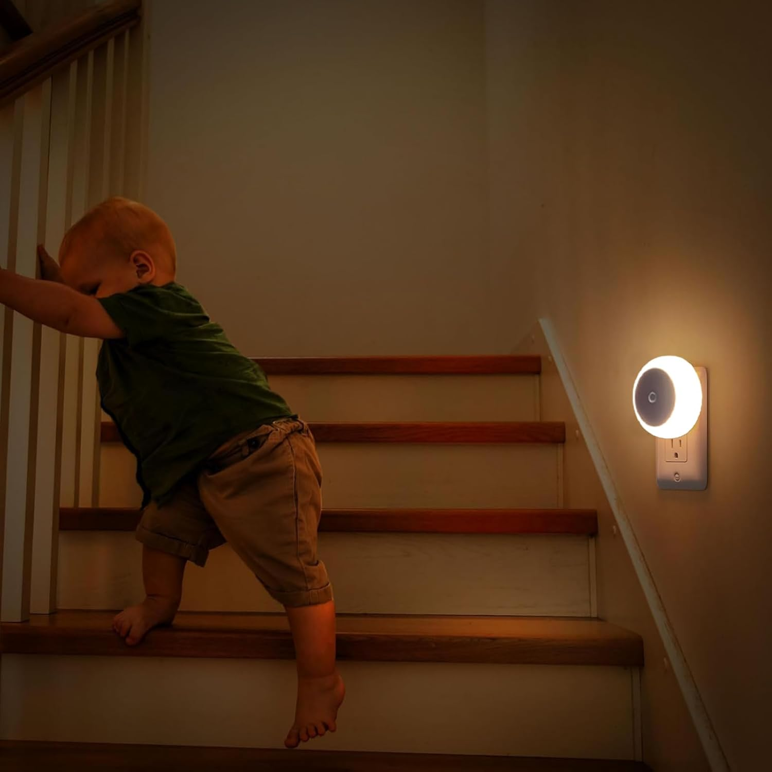 2 Pack LED Plug-In Night Light | Warm White Eye-Friendly Soft Light | Low Energy for Bedroom Kitchen Stairs Kids' Room image number 1