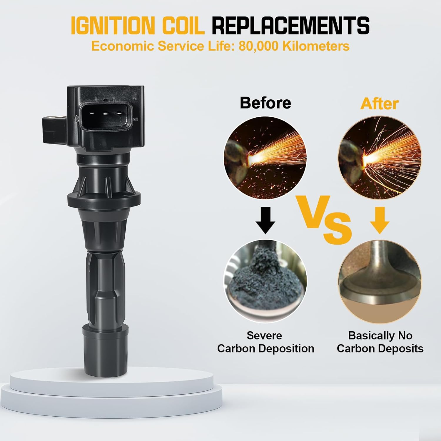 QYL Pack of 4Pcs Ignition Coils Replacement for Mazda 3 6 2006-2013 CX-7 2007-2012 Mx-5 Miata 2006-2015 #UF540 L3G218100A C1683 5C1740 image number 2