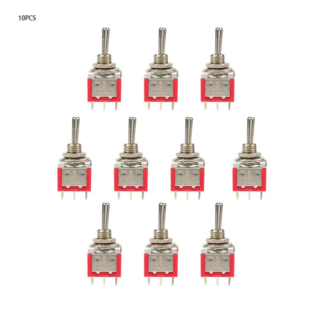 10Pcs Momentary Toggle Switch On-Off-On 3 Position Momentary Toggle Switch DPDT 6-Pin 6Mm 2A/250VAC 5A/120VAC image number 4