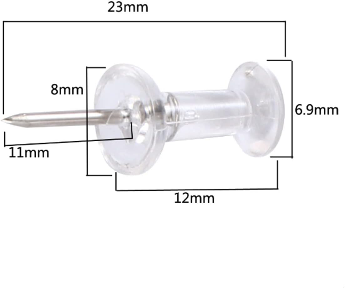 ZHIYE 100Pcs Clear Push Pins, Drawing Pins Thumb Tacks Map Pins with Storage Box for Home Office Pin Board Notice Board Pins image number 2