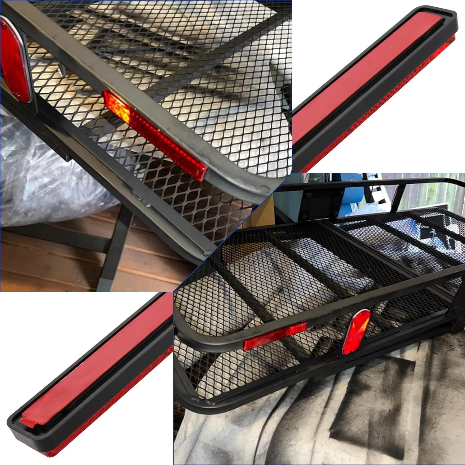 Emagtech 4Pcs Motorcycle Mini Reflector Cat'S Eye E-Mark 108X18X9 Mm Red Rear Reflector Self-Adhesive for ATV Motorcycle Bicycle image number 6