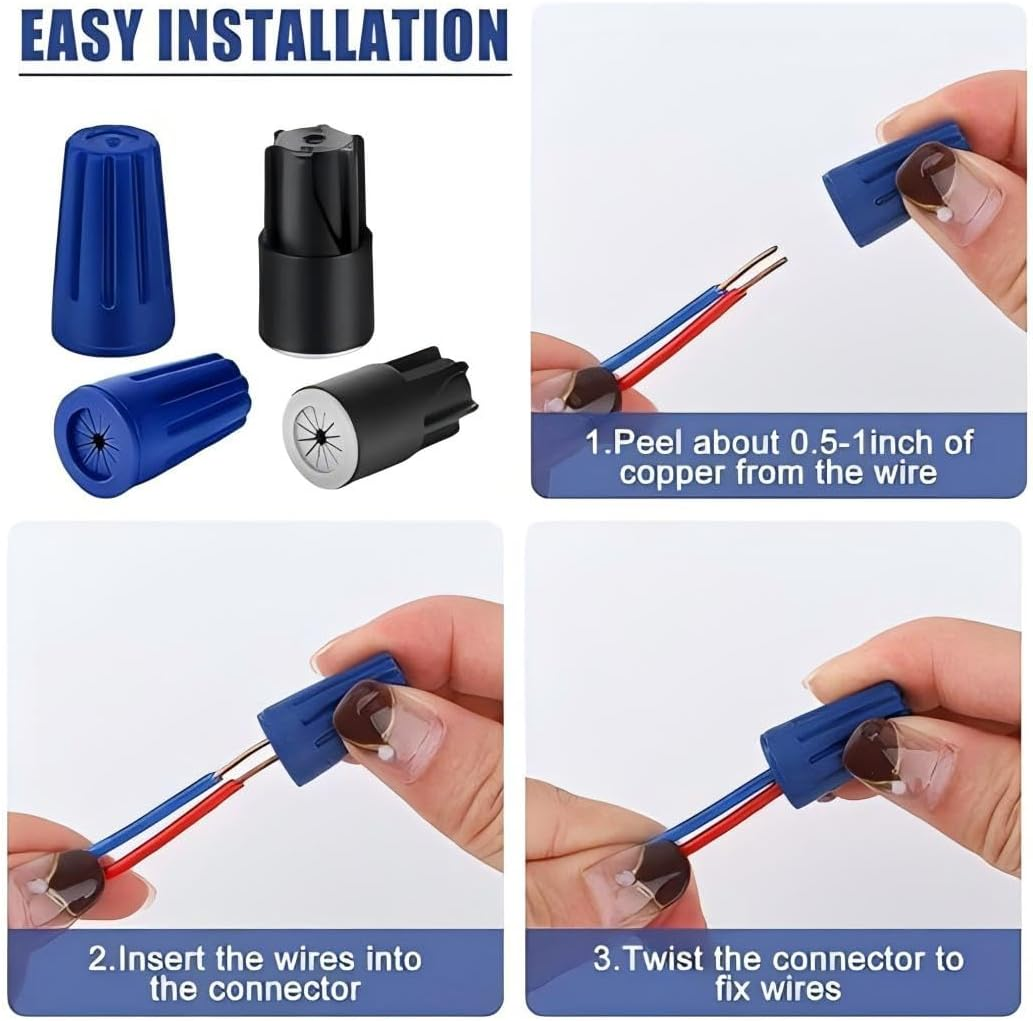 Waterproof Twists Connector, 35Pcs Waterproof Wire Nut Connectors, Outdoor Electrical Wire Connectors Twist Nuts Caps Wire Caps image number 2