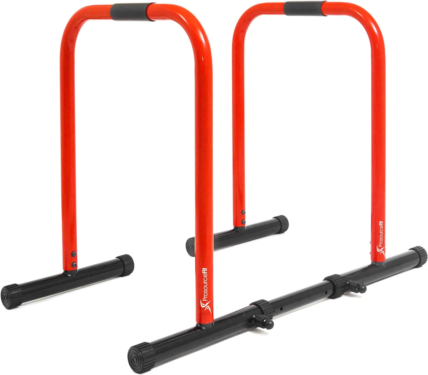 Prosourcefit Dip Stand Station, Ultimate Heavy Duty Body Bar Press with Safety Connector for Tricep Dips, Pull-Ups, Push-Ups, L-Sits