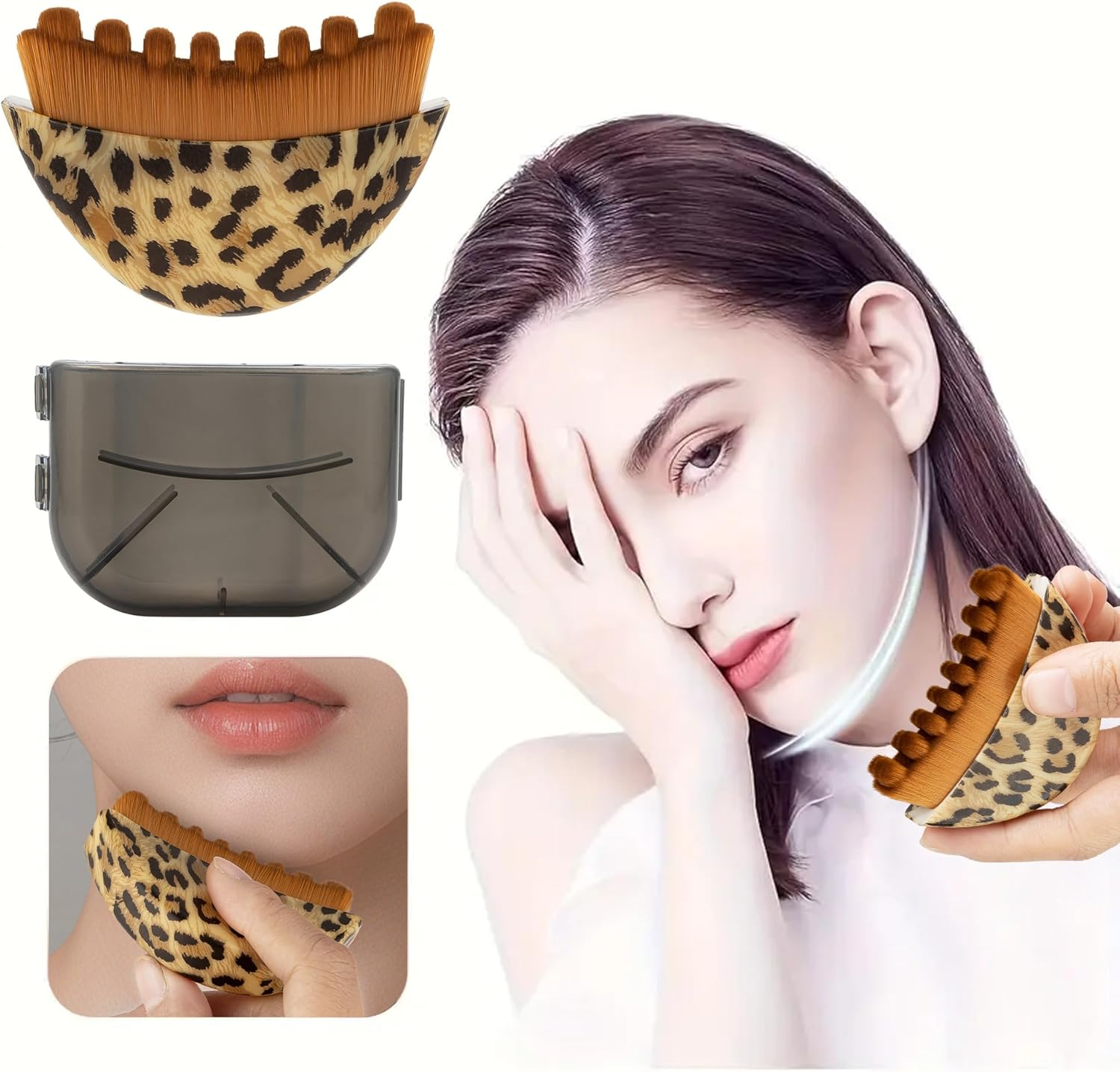 Valentine'S Day Gift 2-Pack Lymphatic Contour Face Brush &ndash; Facial Lymphatic Drainage Massager for Eye & Neck Care, Chin & Jawline Sculpting Tool, Ergonomic Gua Sha Brush for Skincare Absorption image number 4