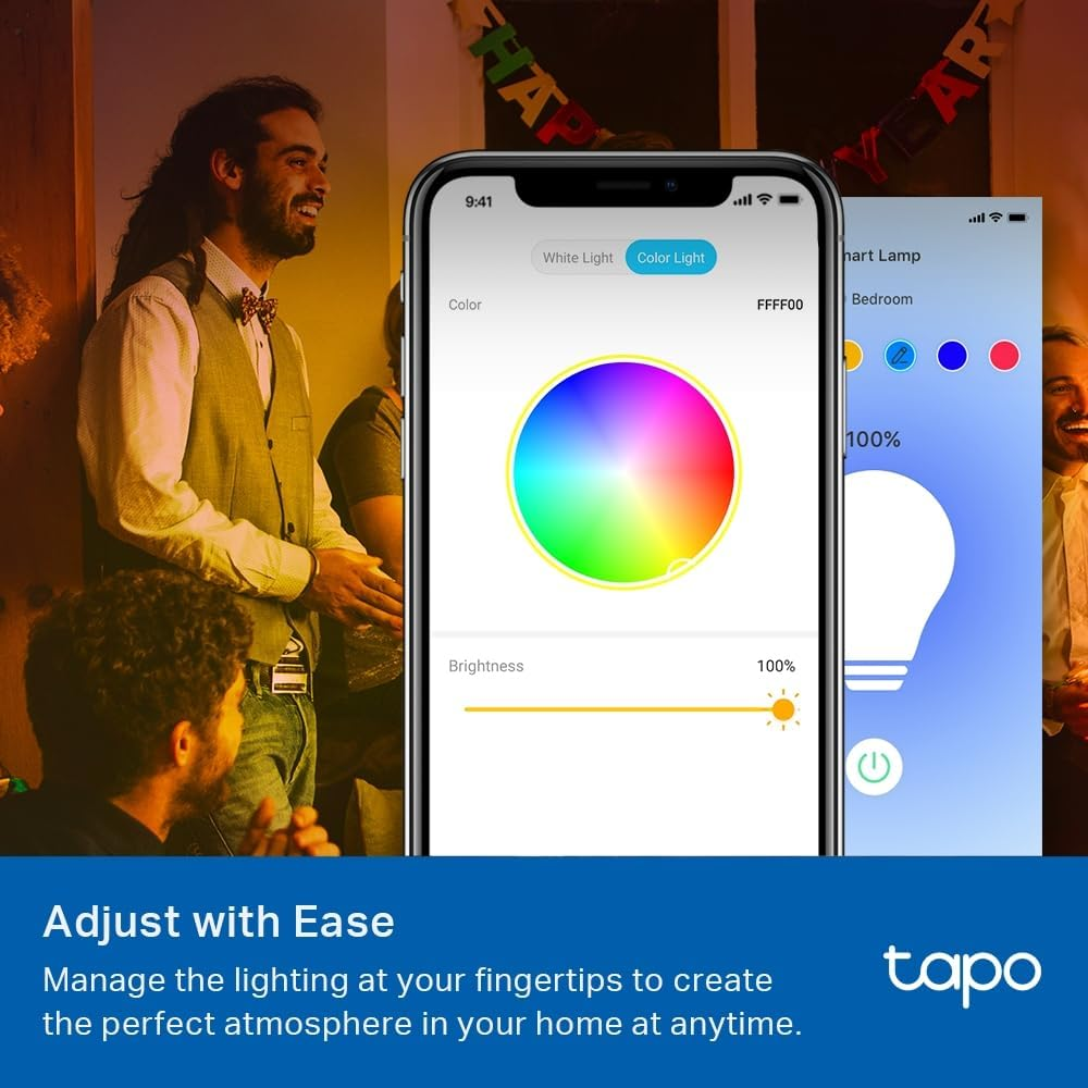Tapo Tp-Link Smart Wi-Fi Light Bulb, 4-Pack, Multicolour, E27, 60W Equivalent, Schedule & Timer, Voice Control, Remote Control, No Hub Required (Tapo L530E(4-Pack)) image number 4